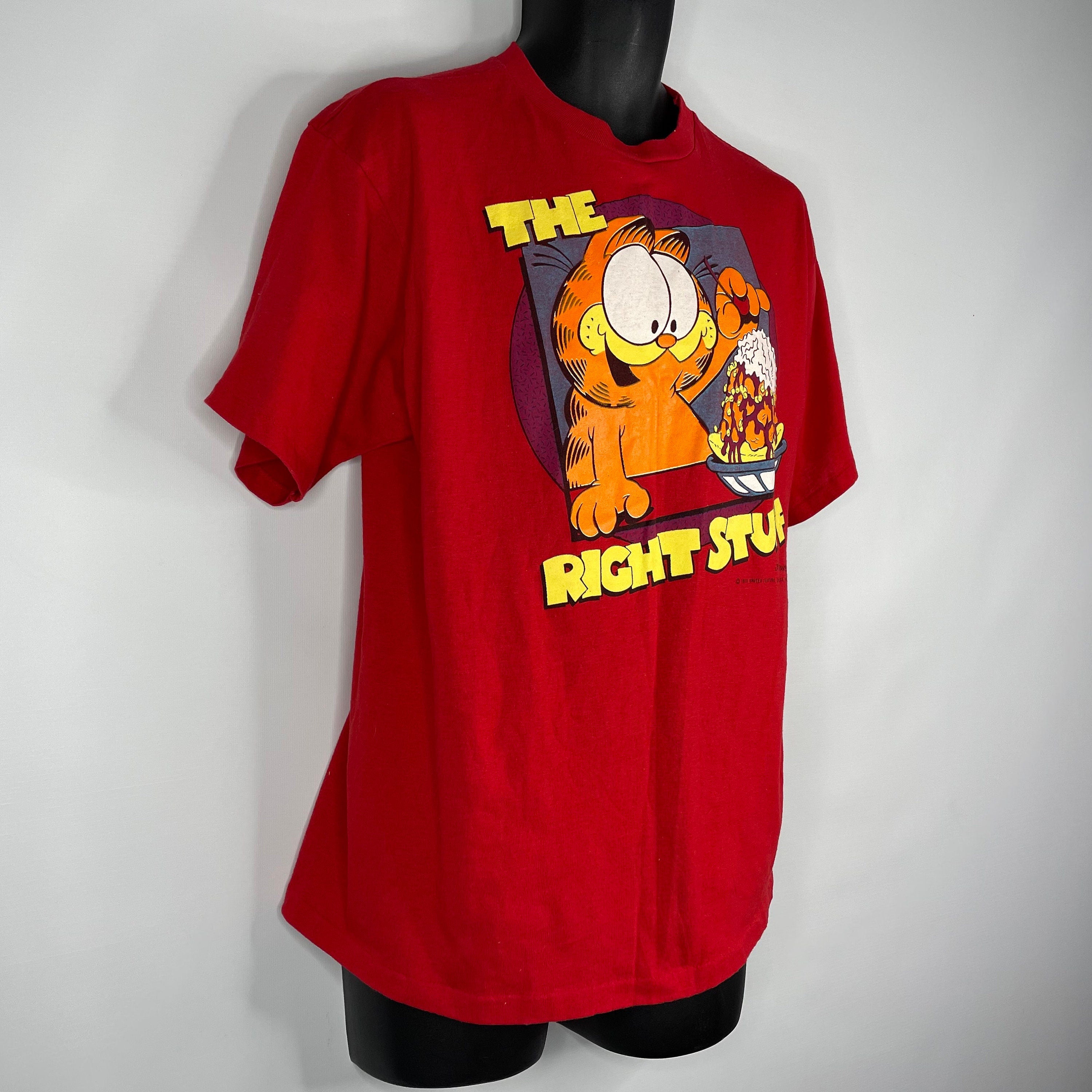 Vintage 1978 Garfield The Right Stuff Ice Cream Red Graphic T-Shirt Si |  Shop THRILLING