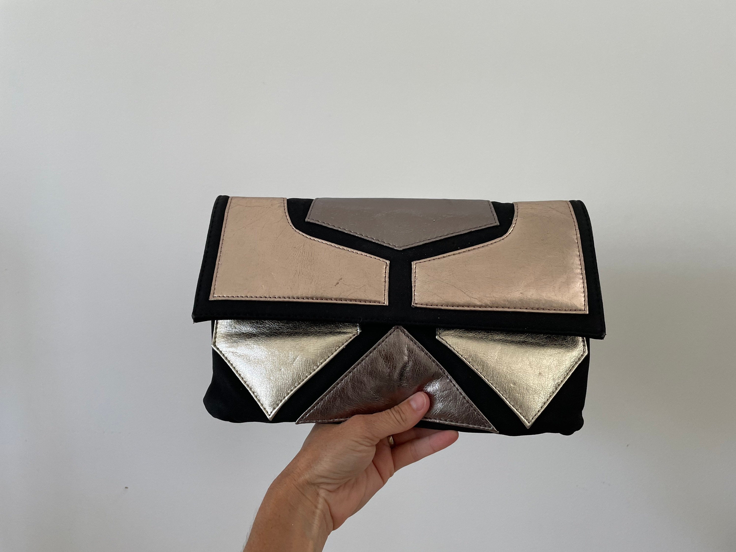 VEGAN LEATHER ZIP TOP CLUTCH SLAVE TO THE RHYTHM