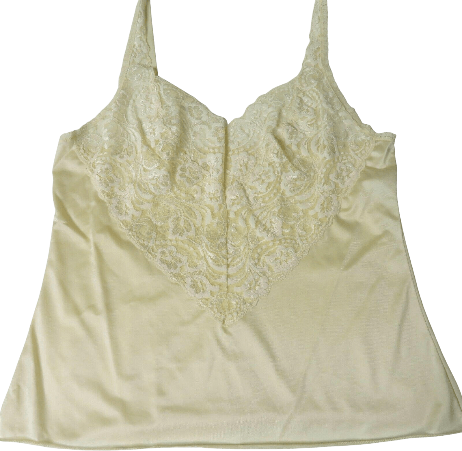 Vintage 70s Beige Lace Camisole Tank Top Cami By Vanity Fair