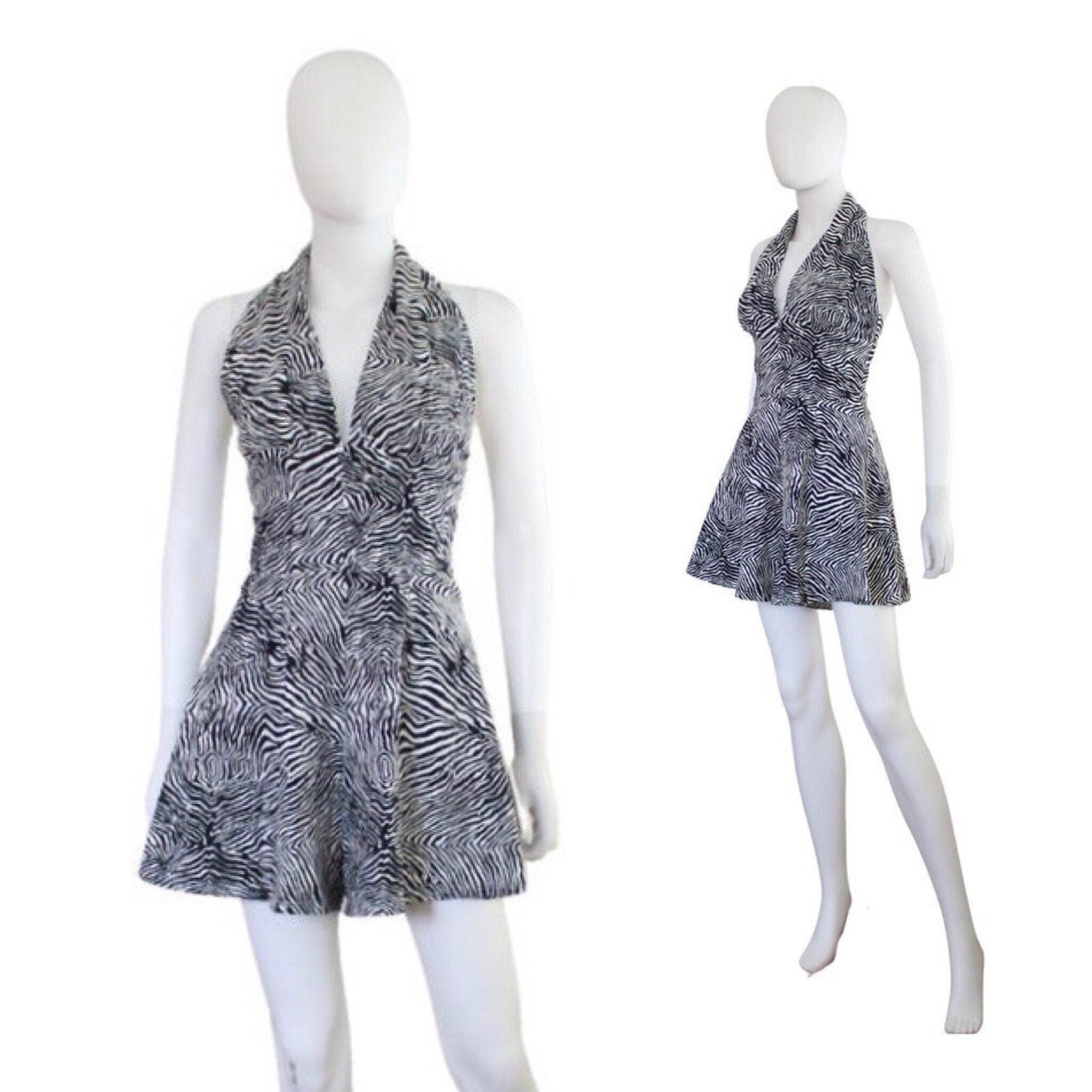 Vintage 90s Optical Art Black Romper by A.B. Lambdin Shop THRILLING