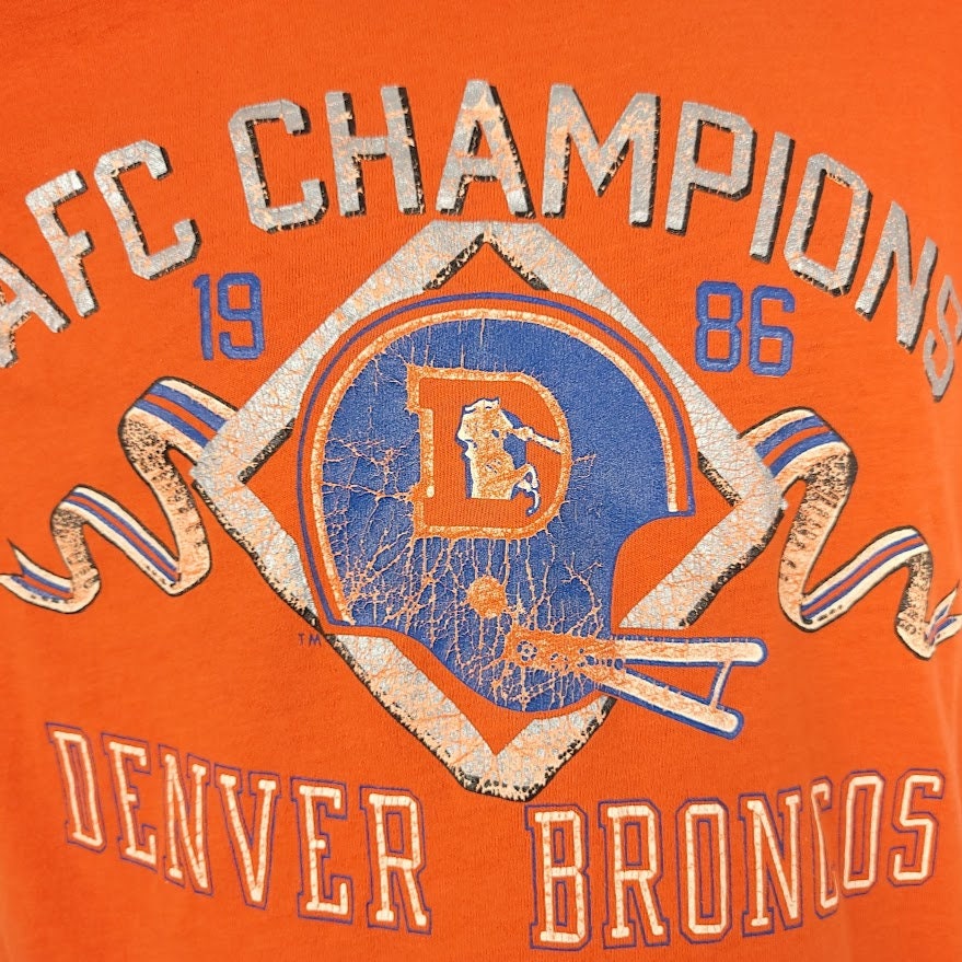 Vintage 80s Champion Denver Broncos T-shirt Mens L NFL Football 50/50