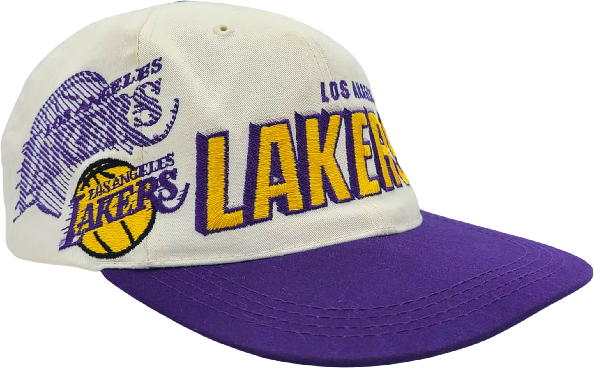 Los Angeles Lakers Mitchell & Ness Burst Deadstock Hardwood Classics  Snapback Hat - Dynasty Sports & Framing