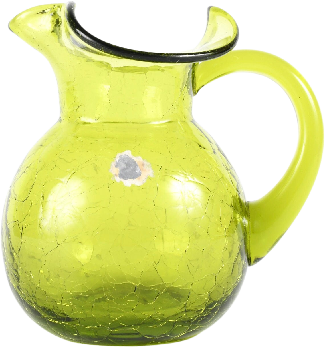 Vintage Brass Pitcher with Dolphin Design and Green Enamel Paint