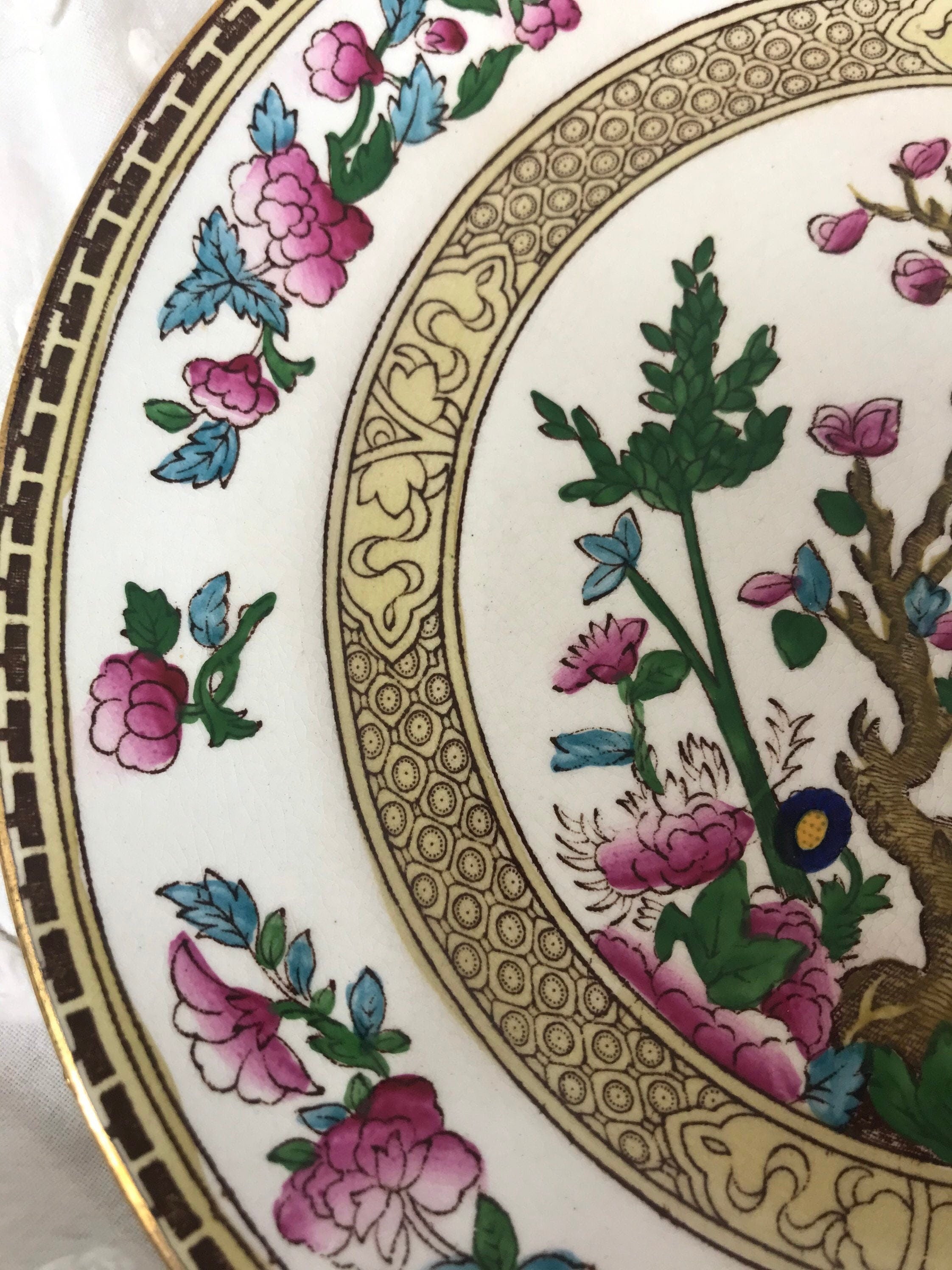 Vintage Solian Ware Indian Tree Soho Pottery Salad Plates By Solian