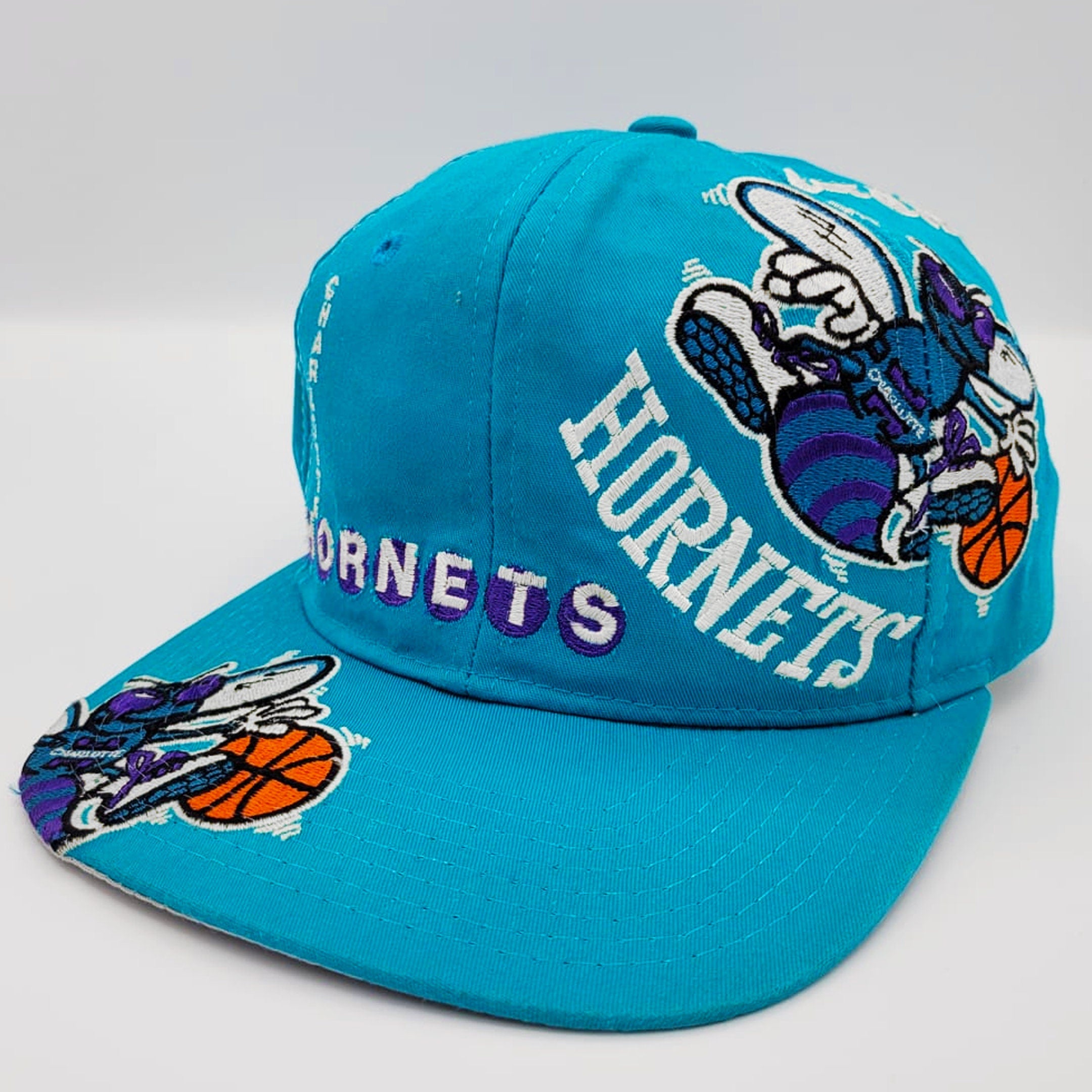 Vintage Starter - North Carolina Charlotte Hornets Fitted Hat 1990s 7½