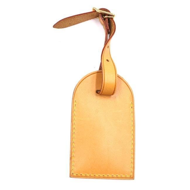 Vintage Natural Monogram Leather Luggage Tag by Louis Vuitton