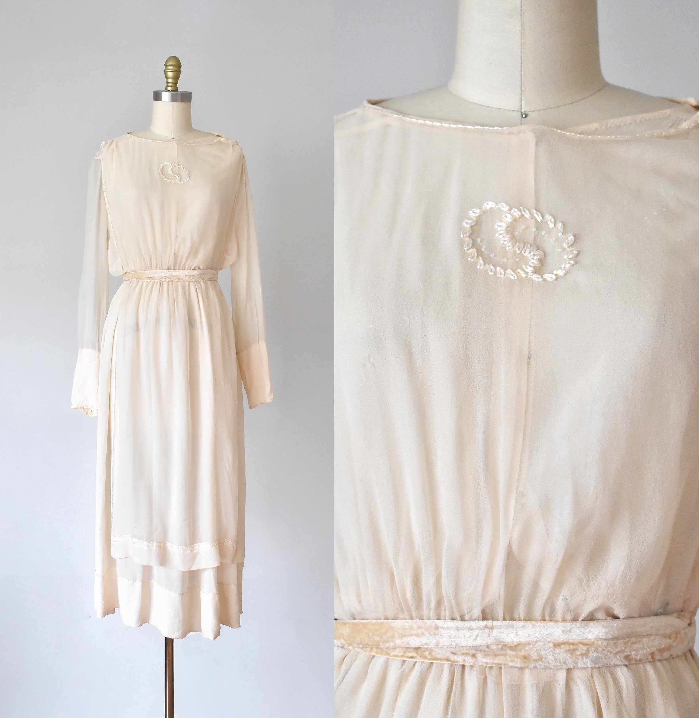 Vintage Belle Silk Edwardian Wedding Silk Dress | Shop THRILLING