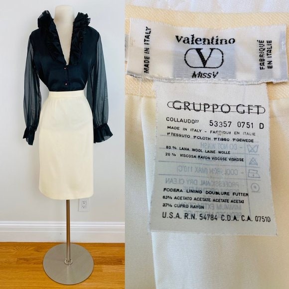 Vintage Valentino Miss V Gray Pencil popular Dress Small