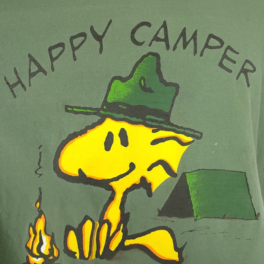 Vintage Men's 90s Woodstock Peanuts Camping T-Shirt by Changes | Shop  THRILLING