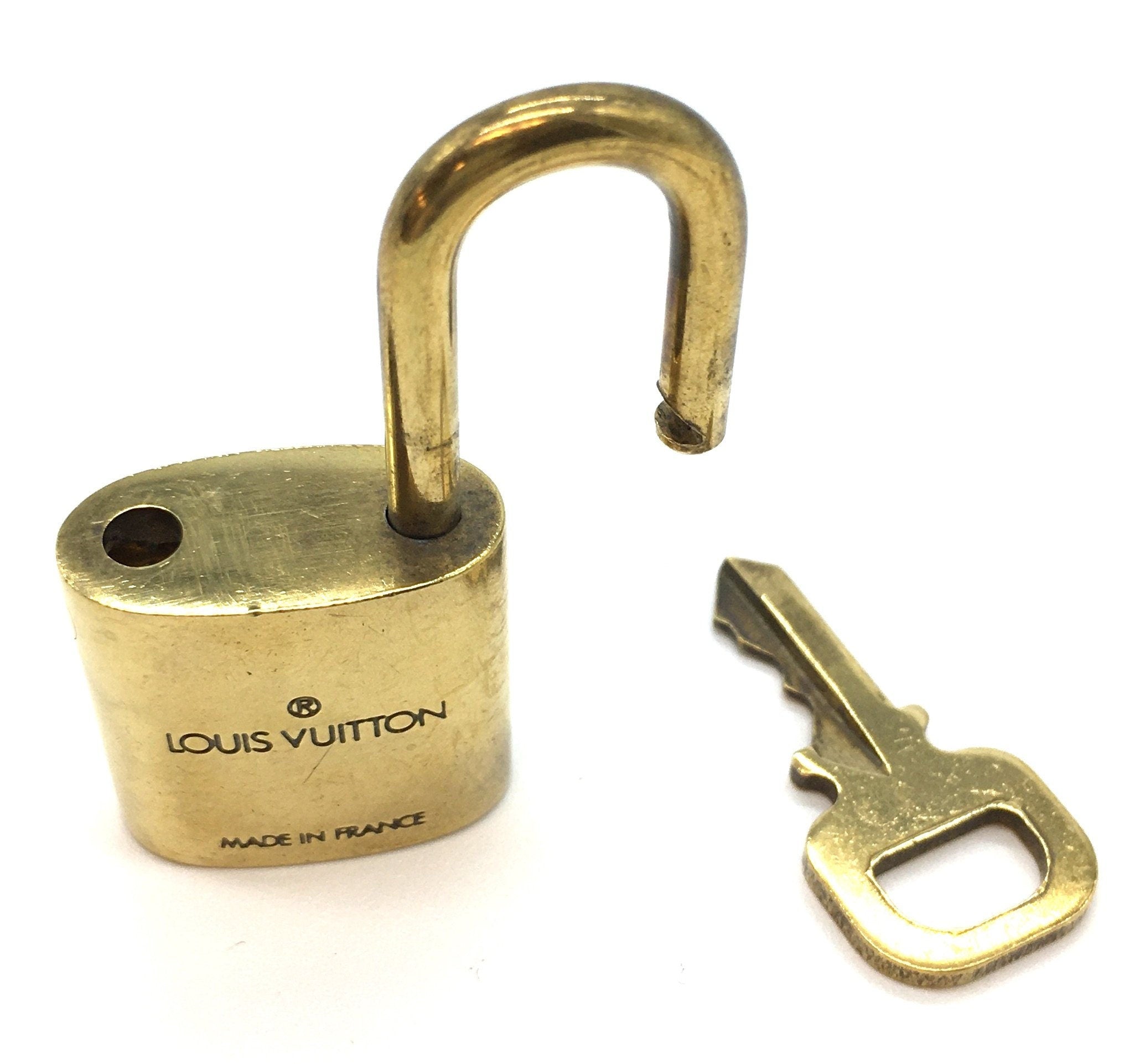 Authentic LOUIS VUITTON Lock And Key Set Padlock Made In France
