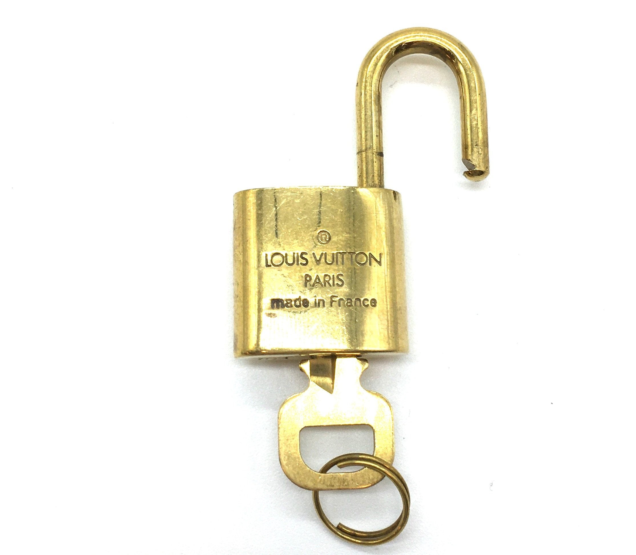 Vintage Gold Brass Lock and Key Set #316 by Louis Vuitton