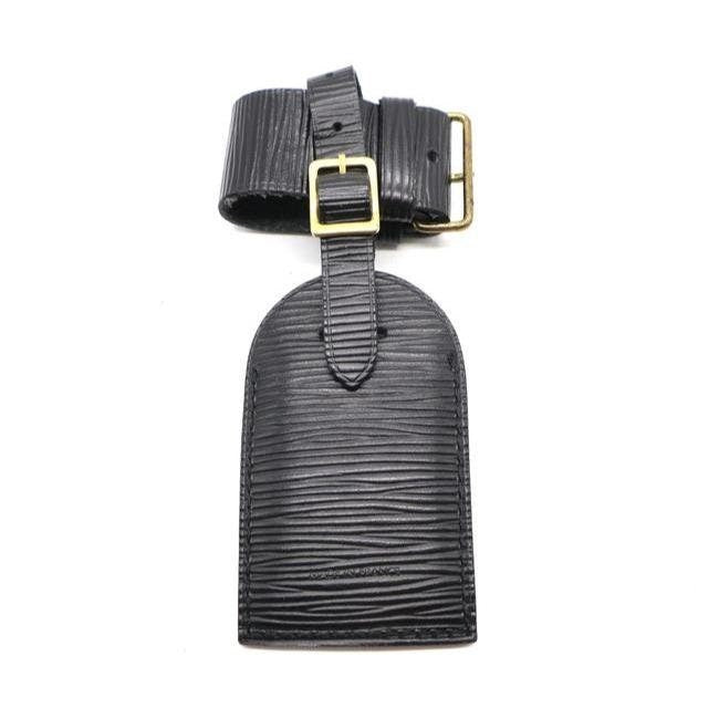 Vintage Black Epi Leather Luggage Tag with Loop by Louis Vuitton