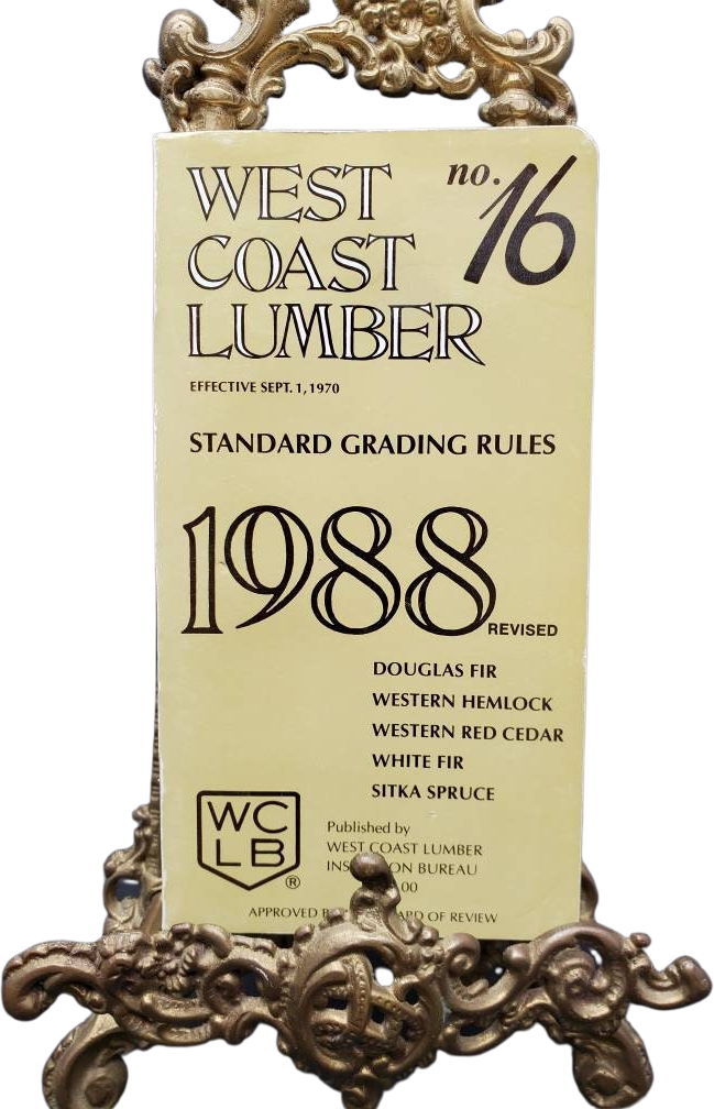 Vintage 1988 West Coast Lumber No. 16 Standard Grading Rules Revised