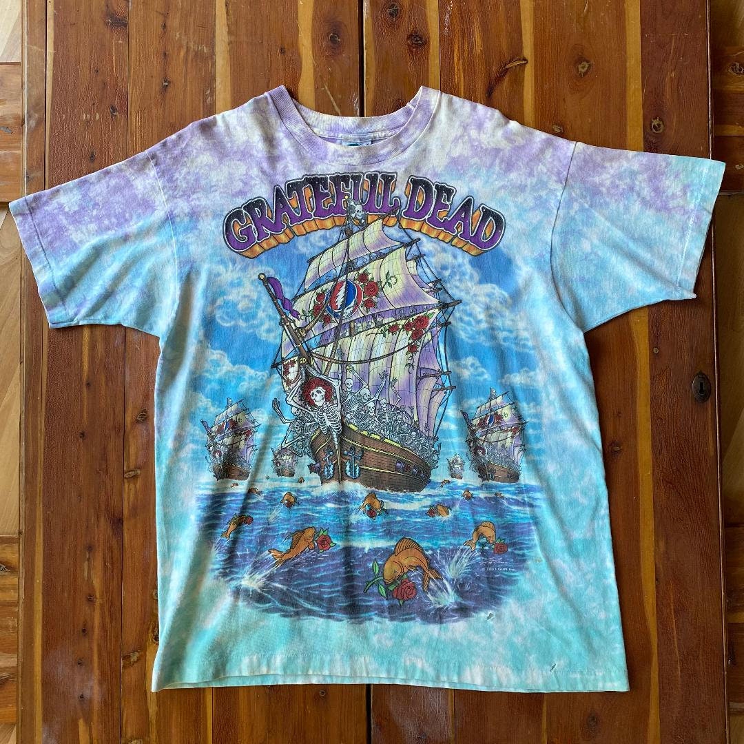 Vintage 1993 Liquid Blue Grateful Dead Ship of Fools Tie Dye 