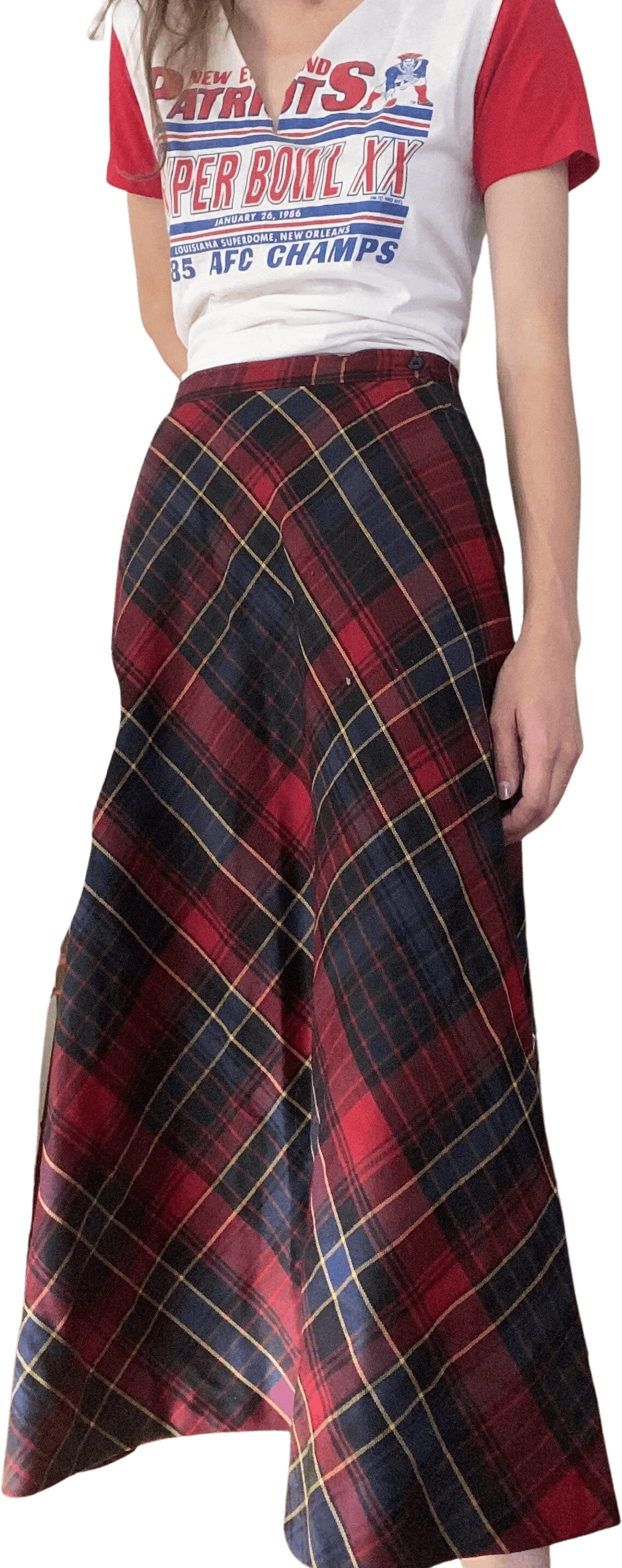 Vintage 90’s Plaid Wool Midi Skirt by Ralph Lauren | Shop THRILLING