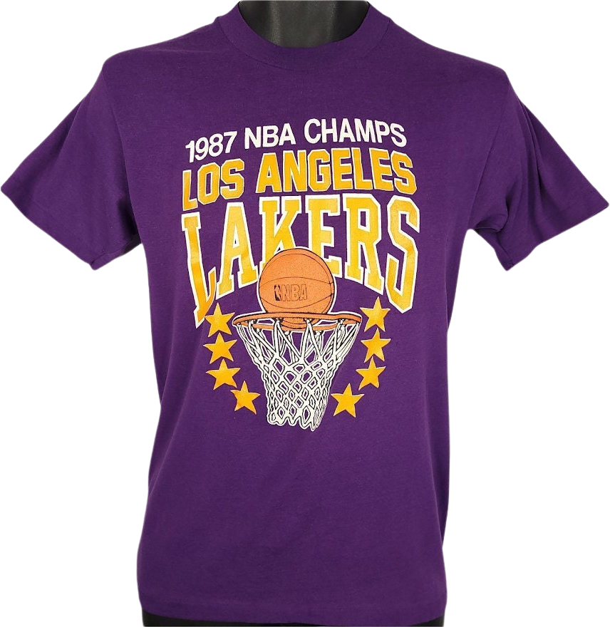 Vintage Men's 80s Los Angeles Lakers Basketball Champs T-Shirt by Logo 7