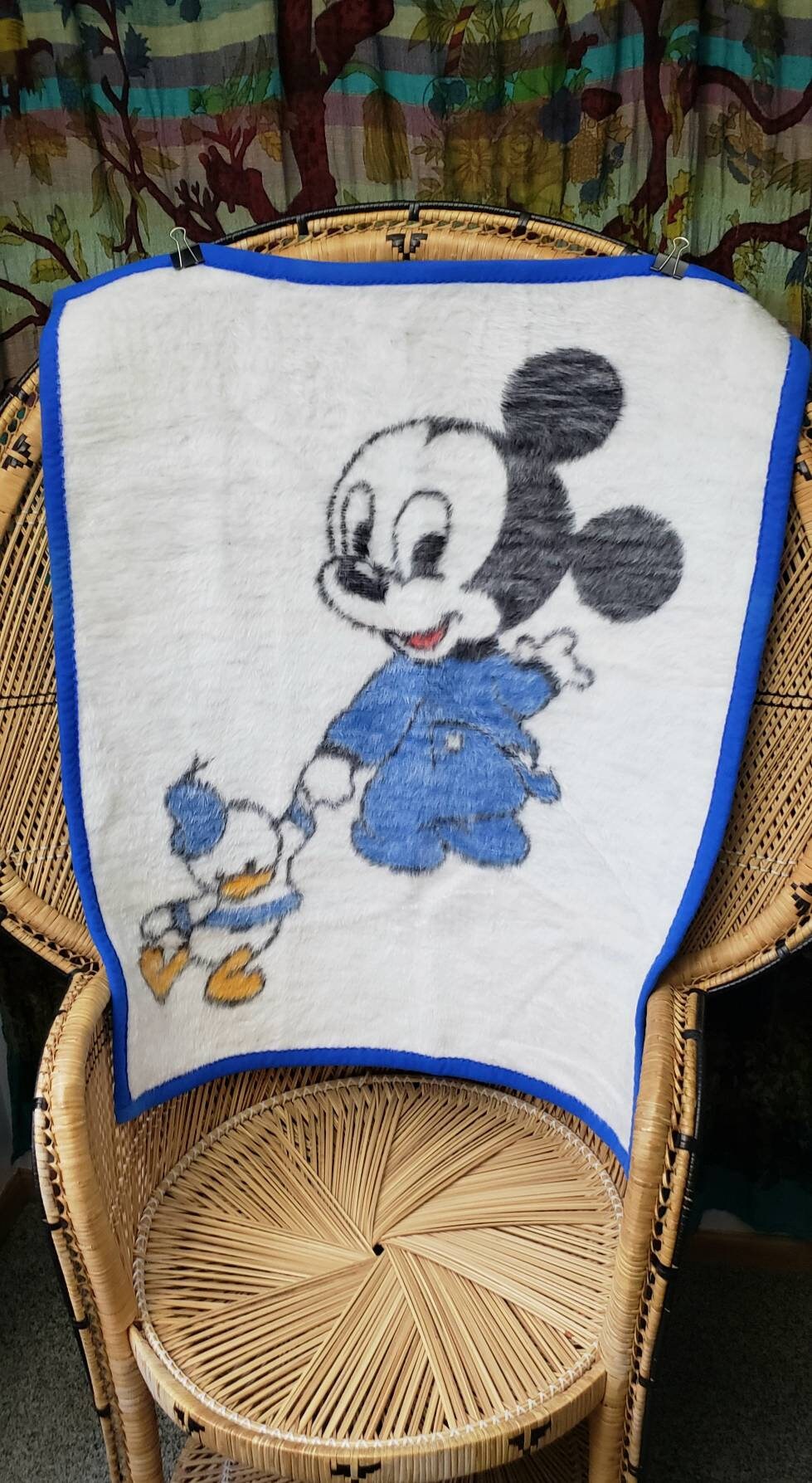 Vintage 1984 Baby Mickey Mouse Fuzzy Blanket 35