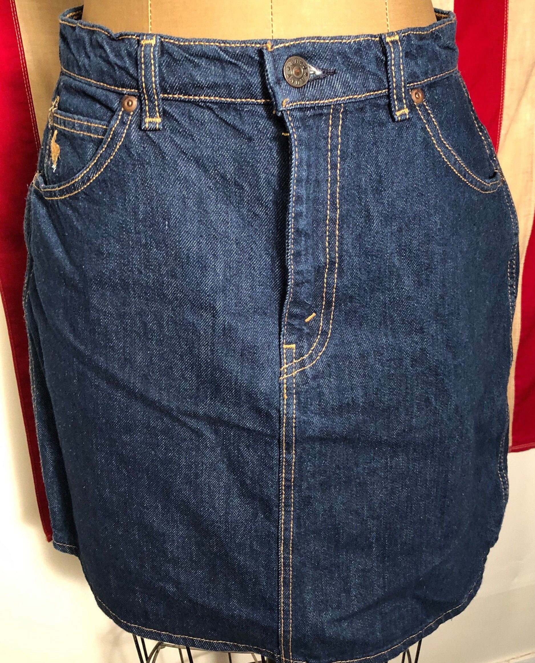 Vintage 80s Hunt Club Dark Denim Mini Skirt By Jcpenney Shop THRILLING