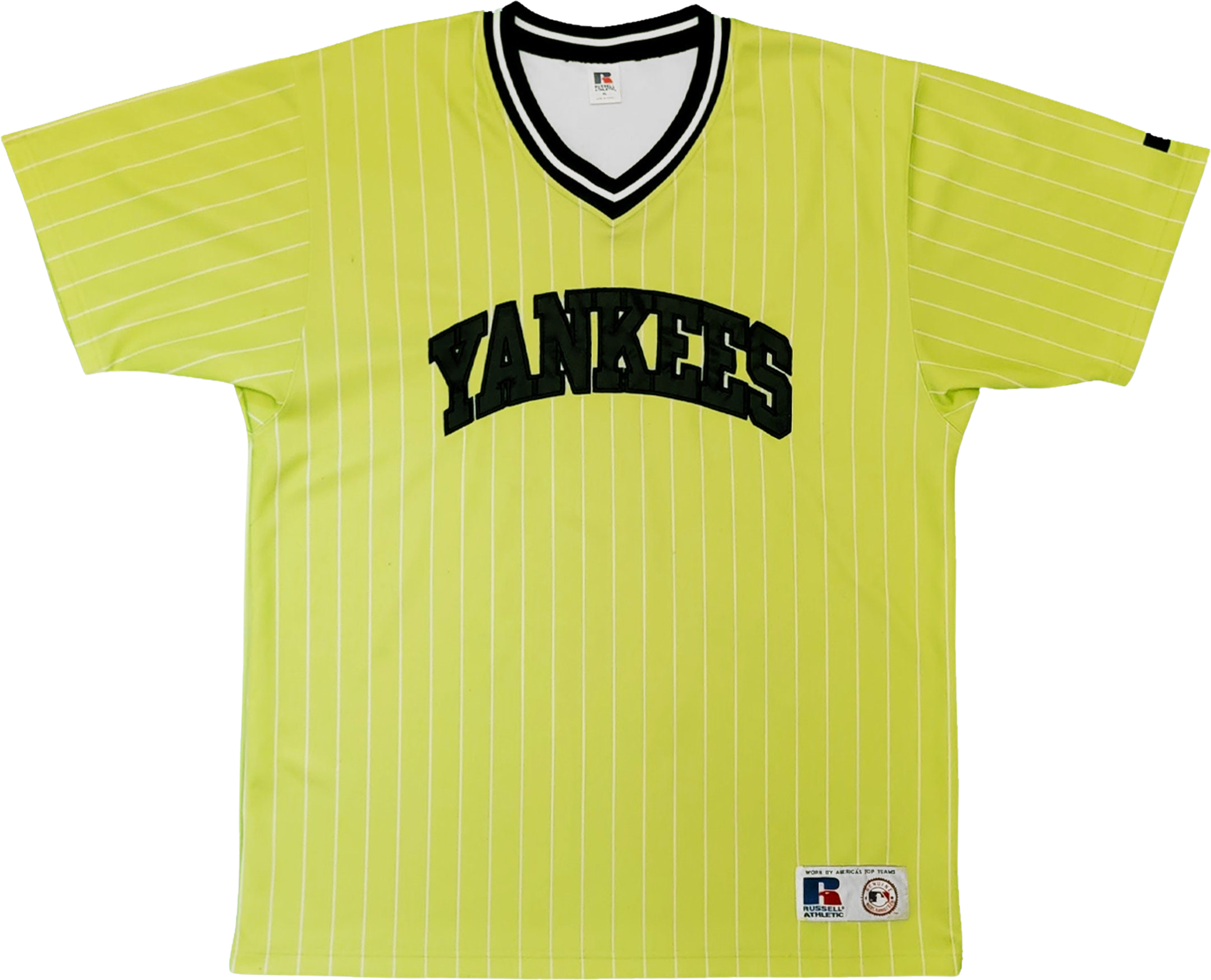 New York Yankees Vintage Russell Athletic Pinstripe Lime Green