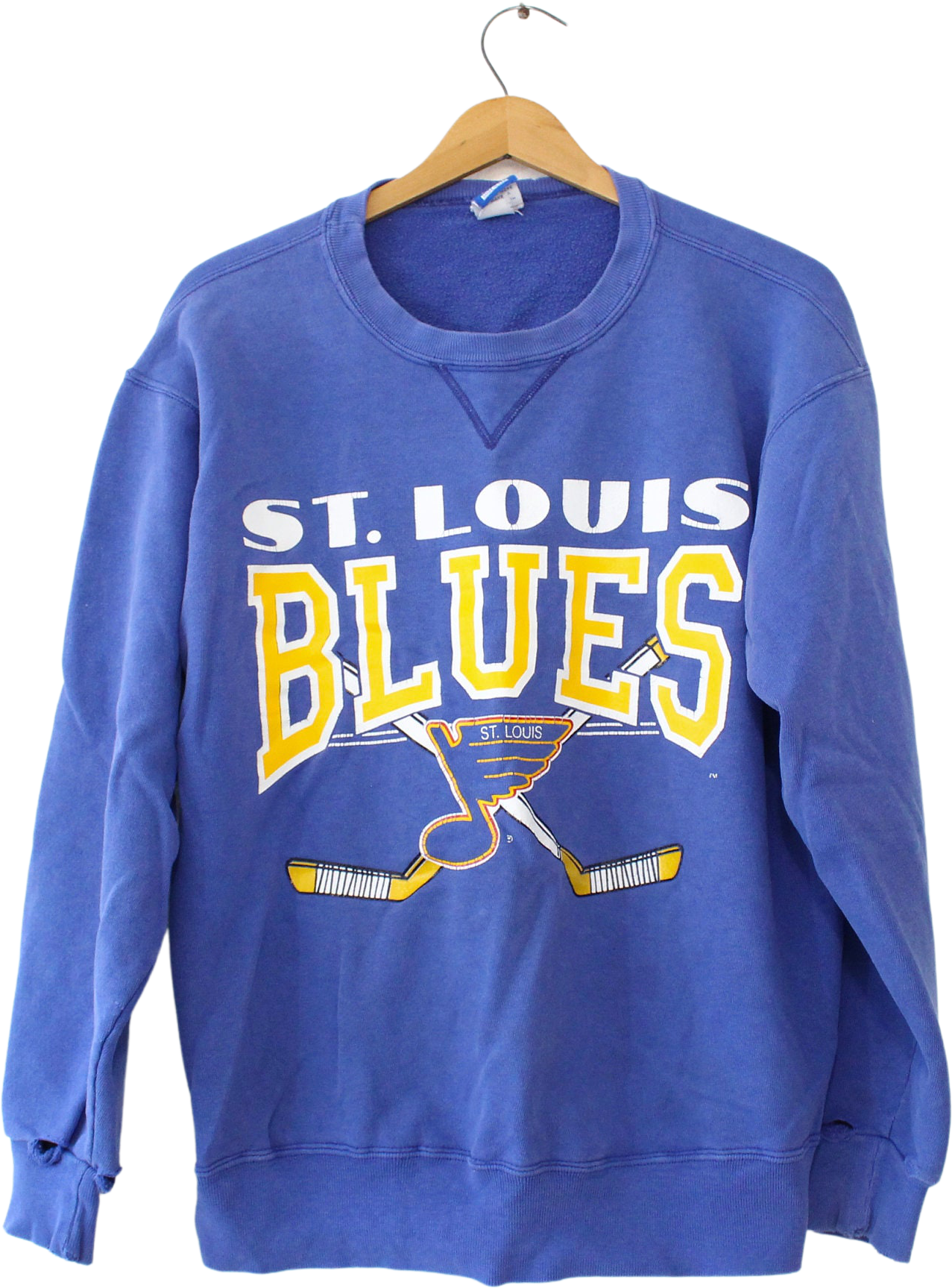 Vintage 90s St. Louis Blues NHL Hockey Crewneck Sweatshirt Blue Size Medium