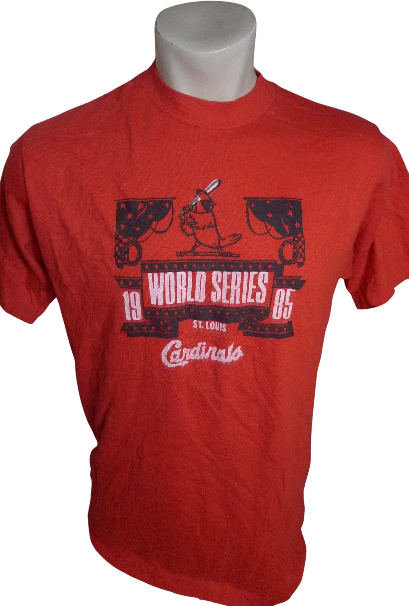 vintage 80s single stitch 1985 St. Louis Cardinals T-Shirt Full Team Roster  S/M