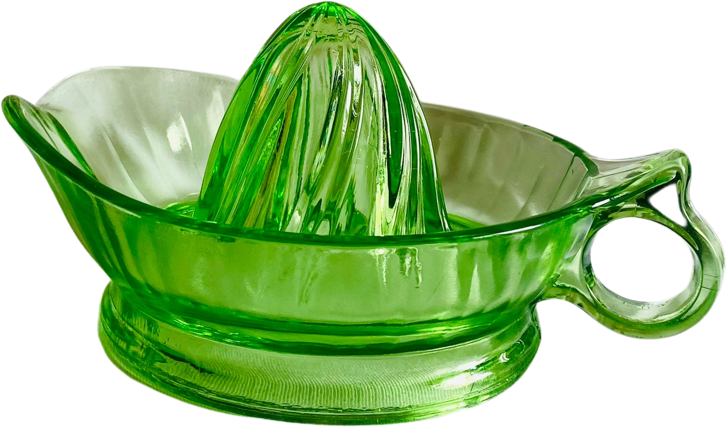 Vintage Uranium Glass Juicer. Large Vaseline Glass Reamer Shop THRILLING