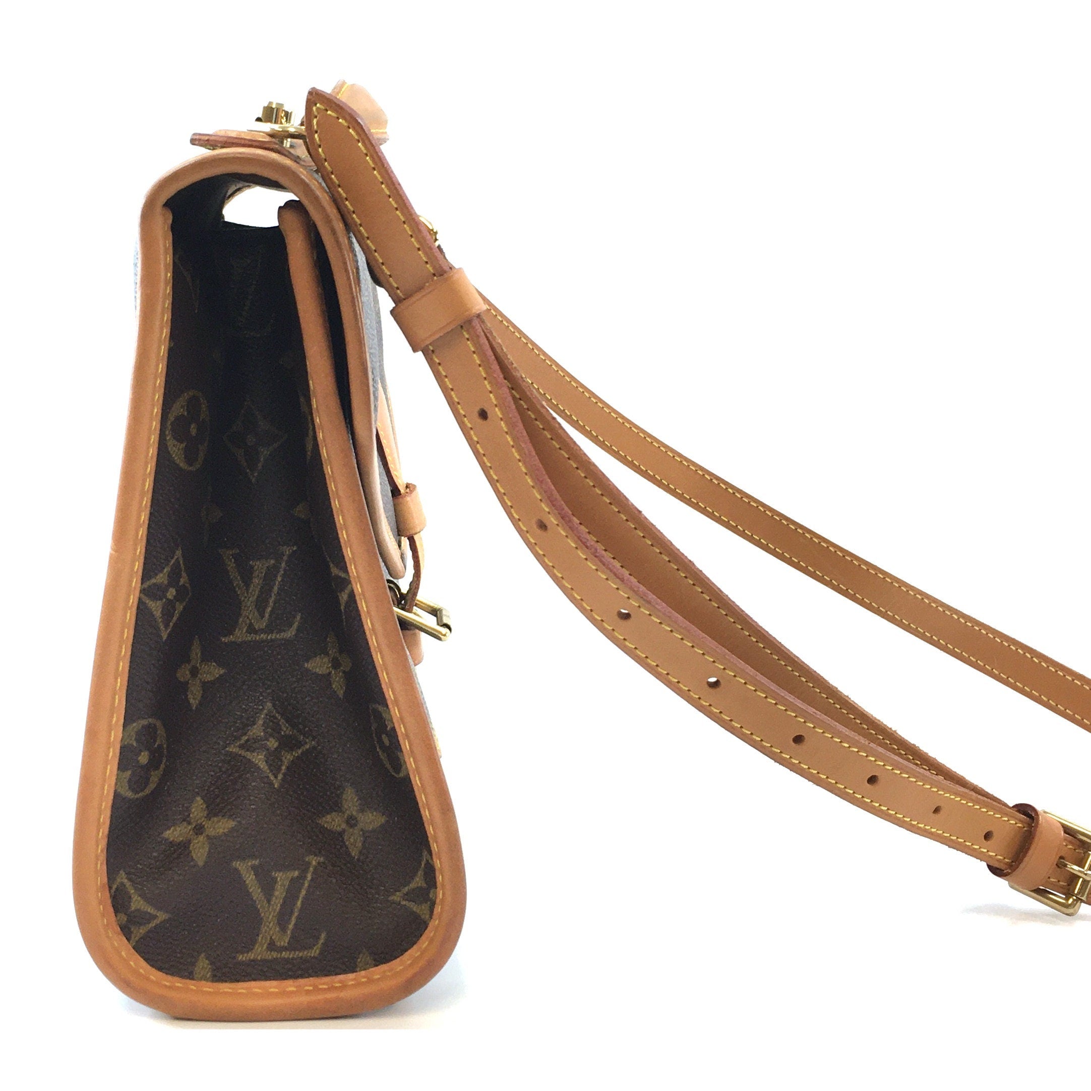 Louis Vuitton Bel Air Beverly With Strap Two Way Satchel Brown 