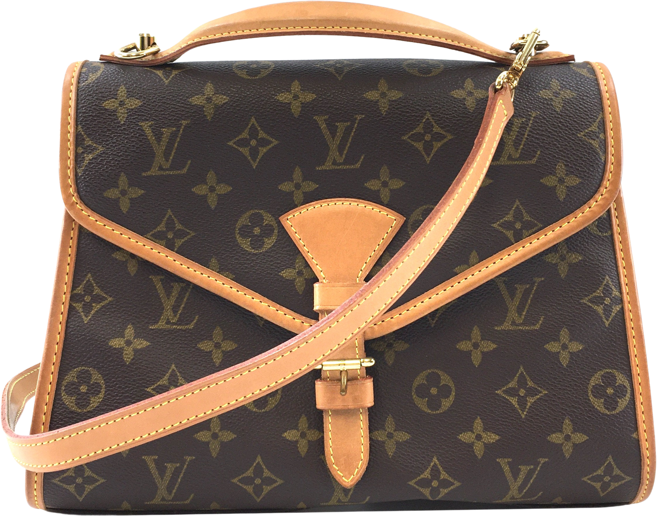 Louis Vuitton Bel Air Beverly With Strap Two Way Satchel Brown 