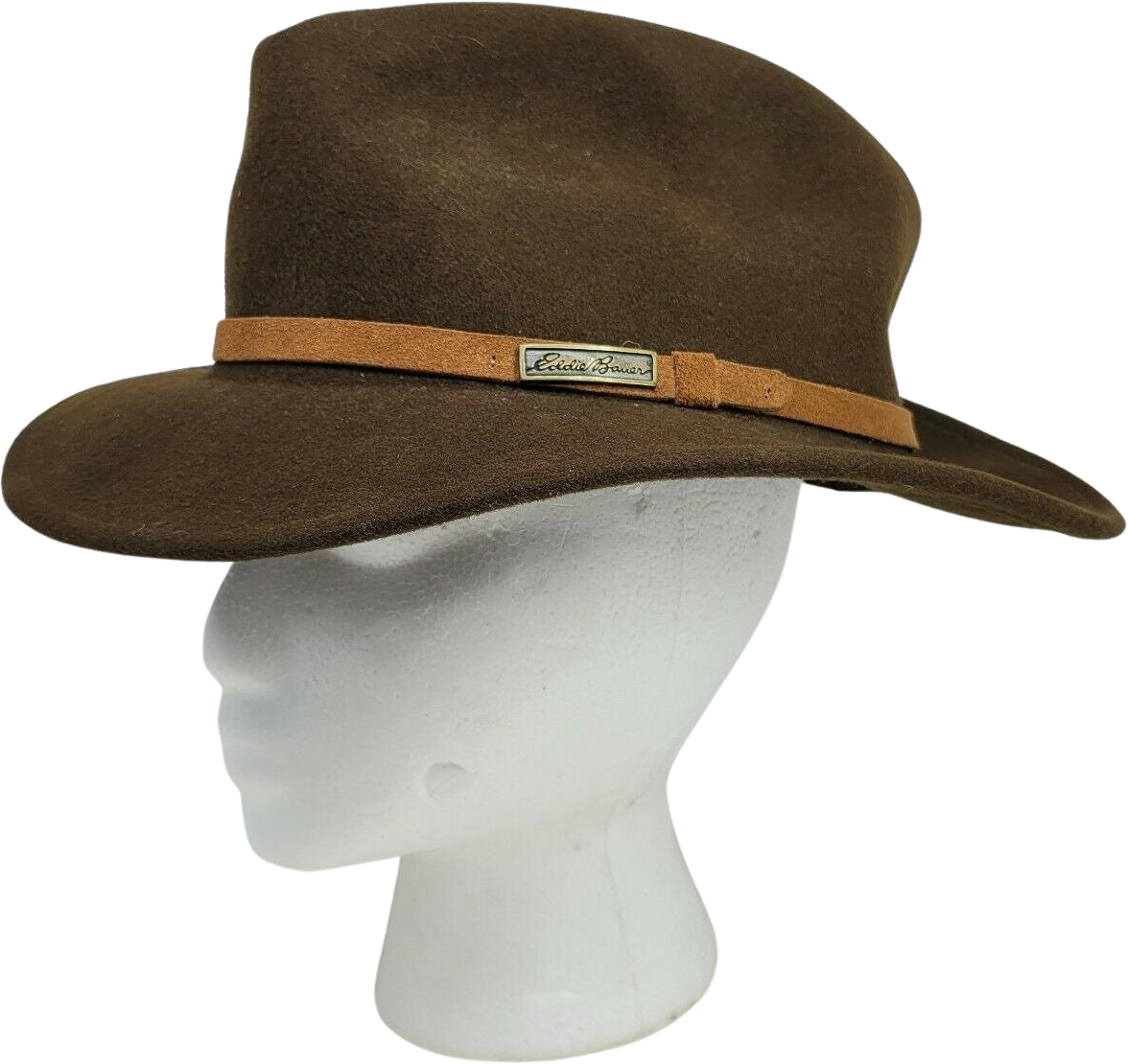 Vintage Lite Felt Wool Brown Fedora Hat by Eddie Bauer Shop THRILLING