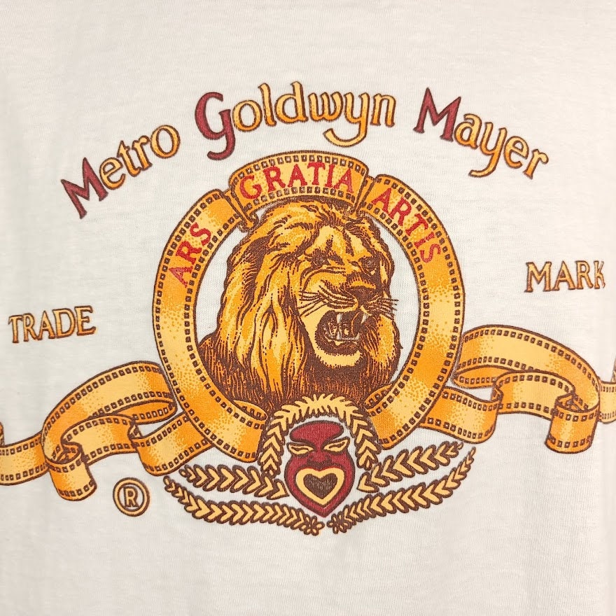 MGM Metro Goldwyn Mayer 2024 Vintage Red T Shirt Movie Trademark Lion Front Logo