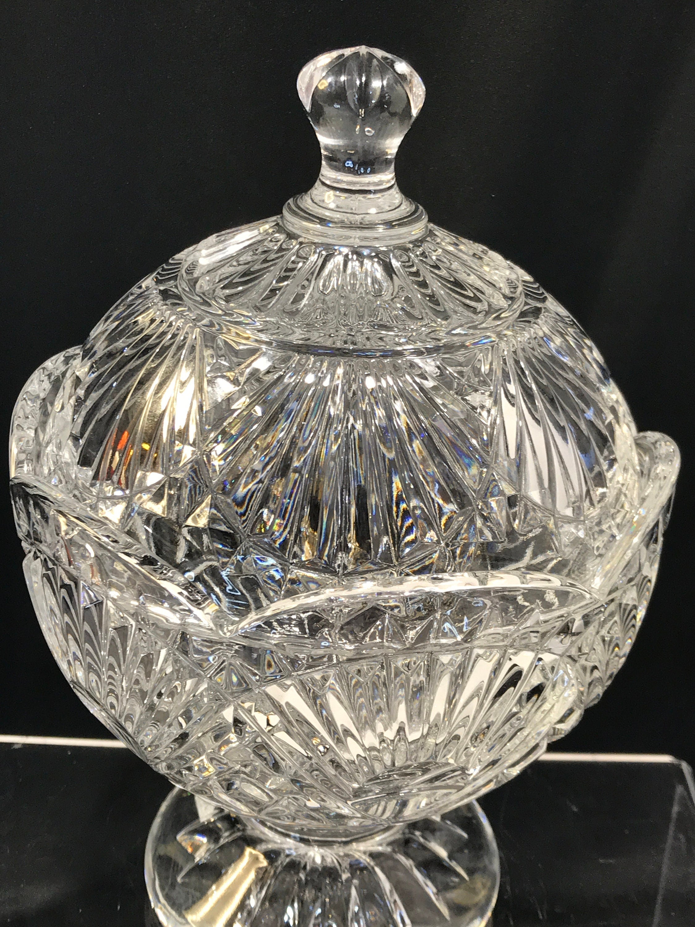 Vintage Cut Crystal Candy Jar with Matching Lid