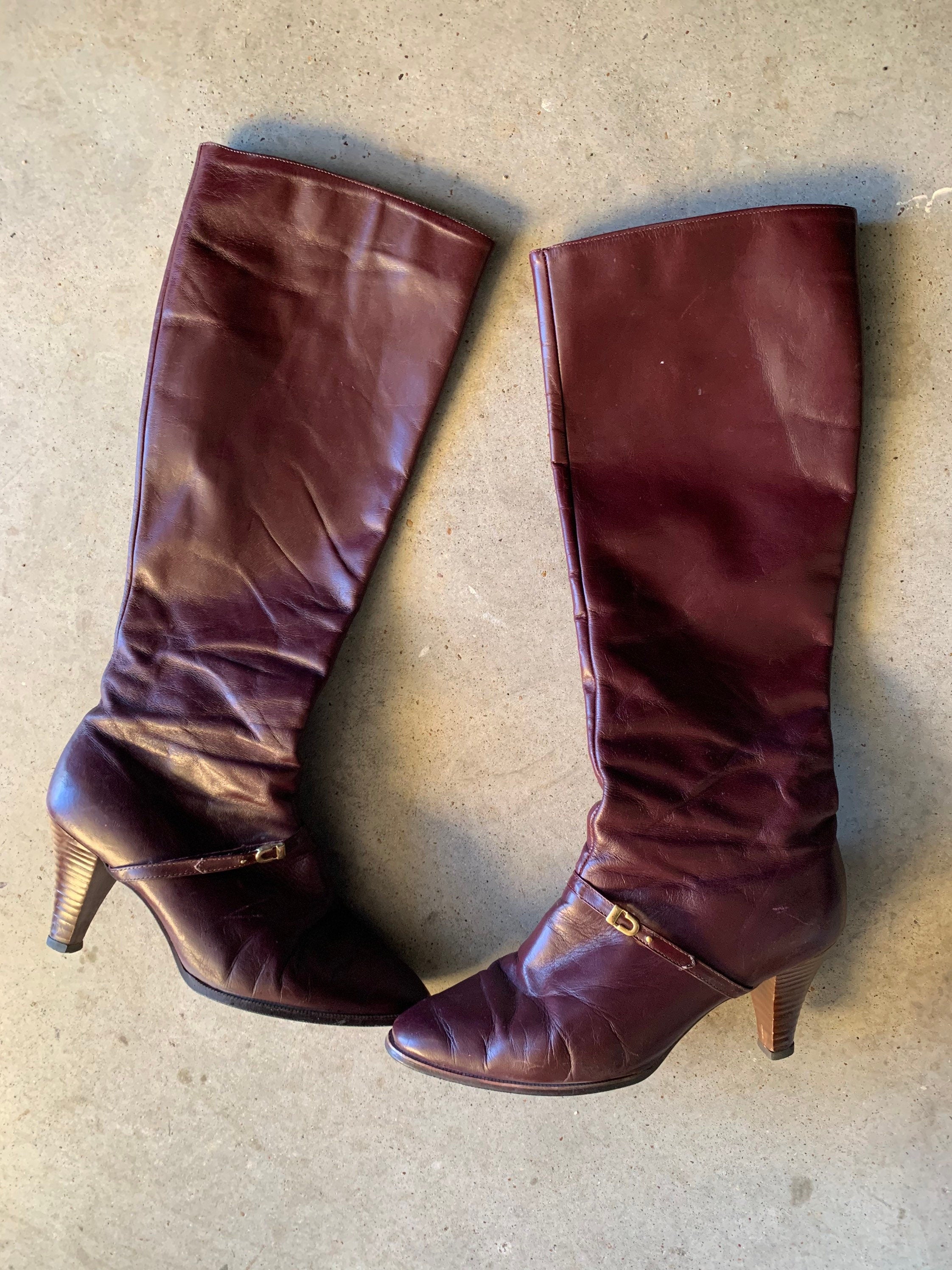 70s Vintage Leather Knee Boots | Shop THRILLING