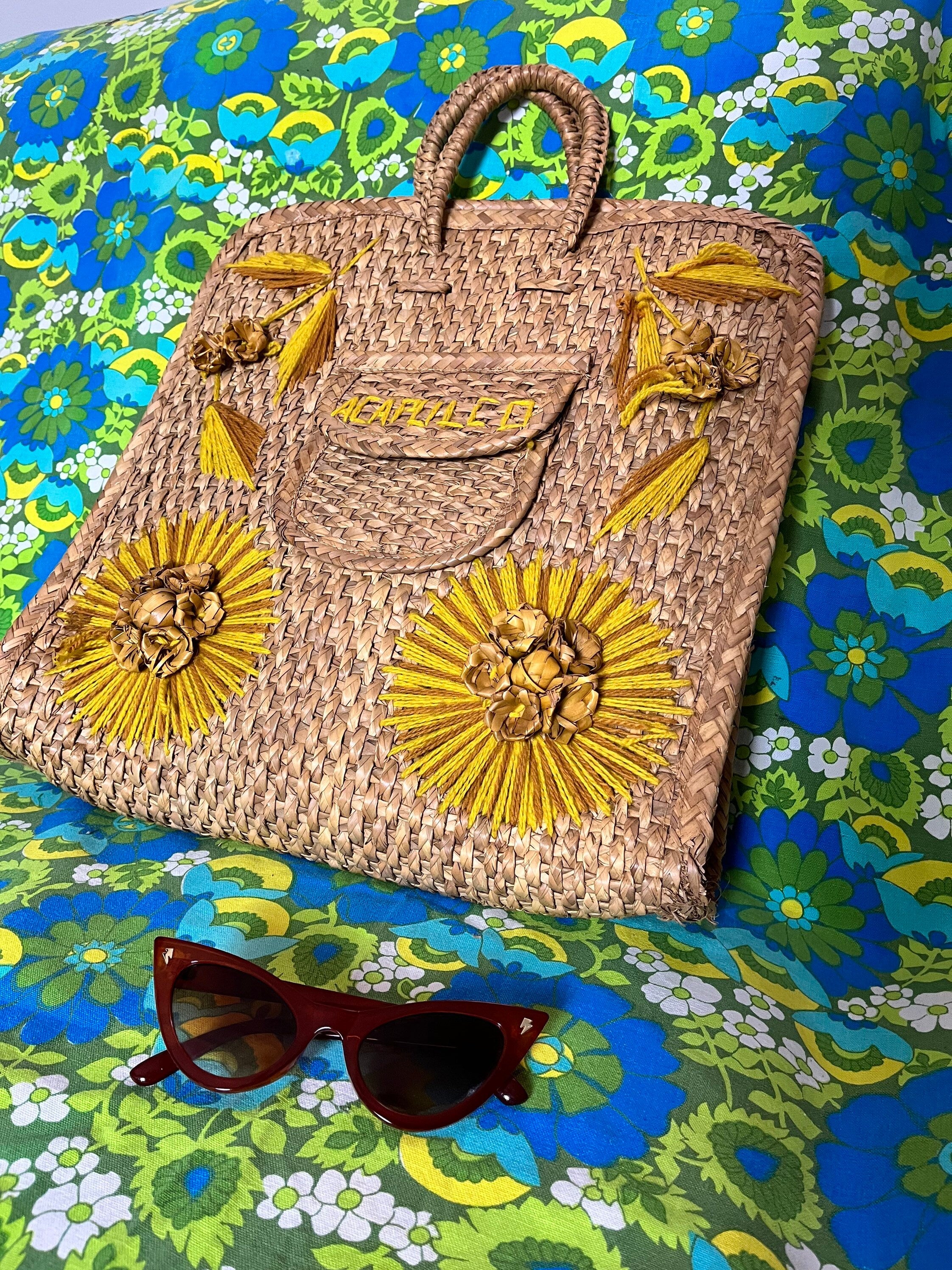 Vintage 60s Straw Woven Acapulco Tote Bag | Shop THRILLING