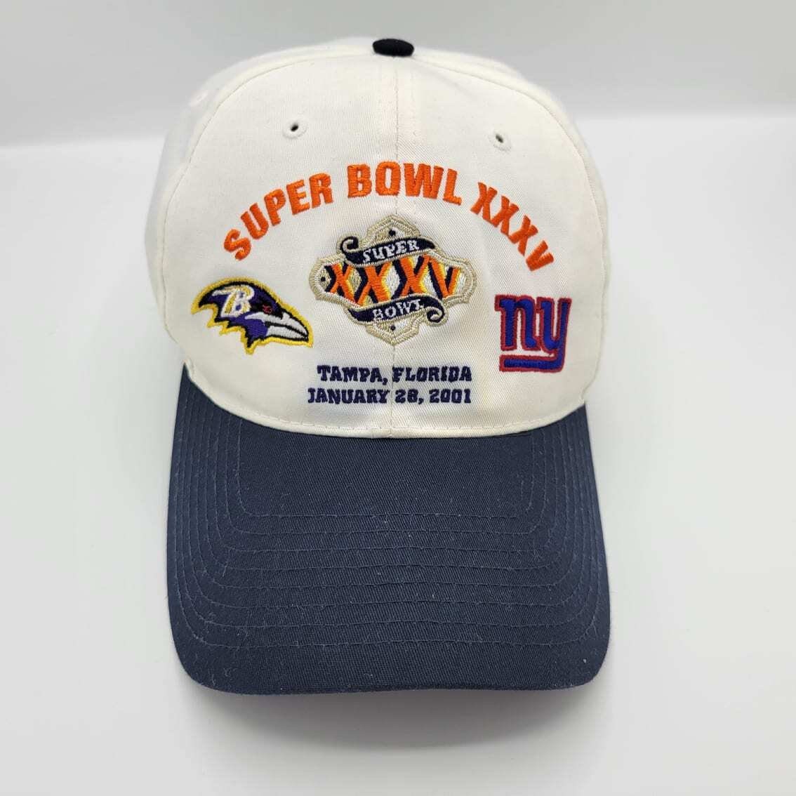 Vintage NFL Baltimore Ravens Super Bowl XXXV Champions Velcro Baseball Cap  Hat