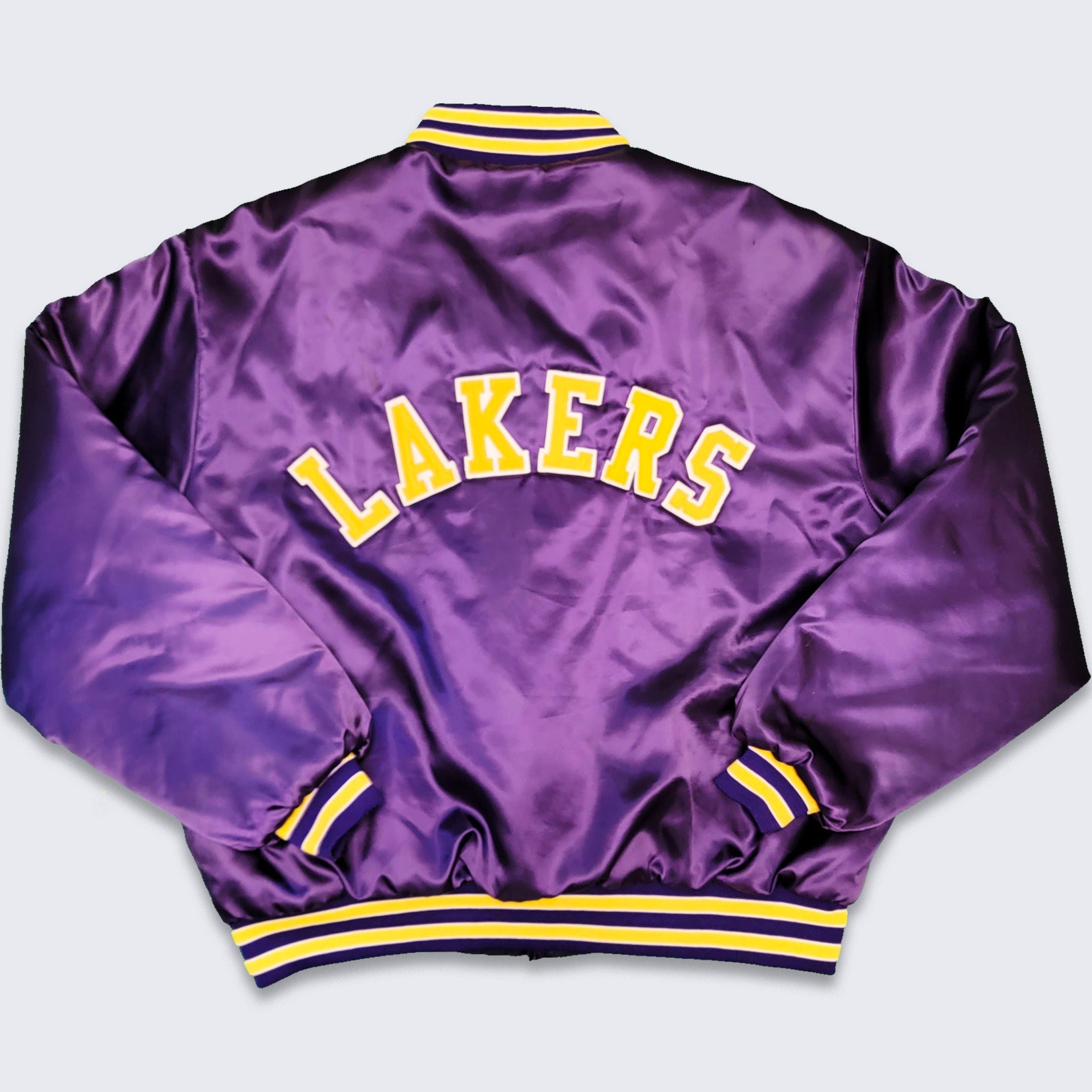 empire sporting goods, Jackets & Coats, Vintage 8s Los Angeles Lakers  Satin Bomber Jacket