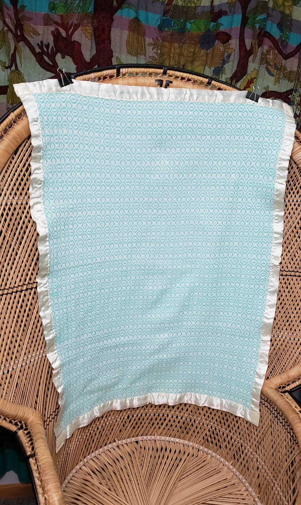 Vintage 50s Baby Blanket with Satin Trim Shop THRILLING