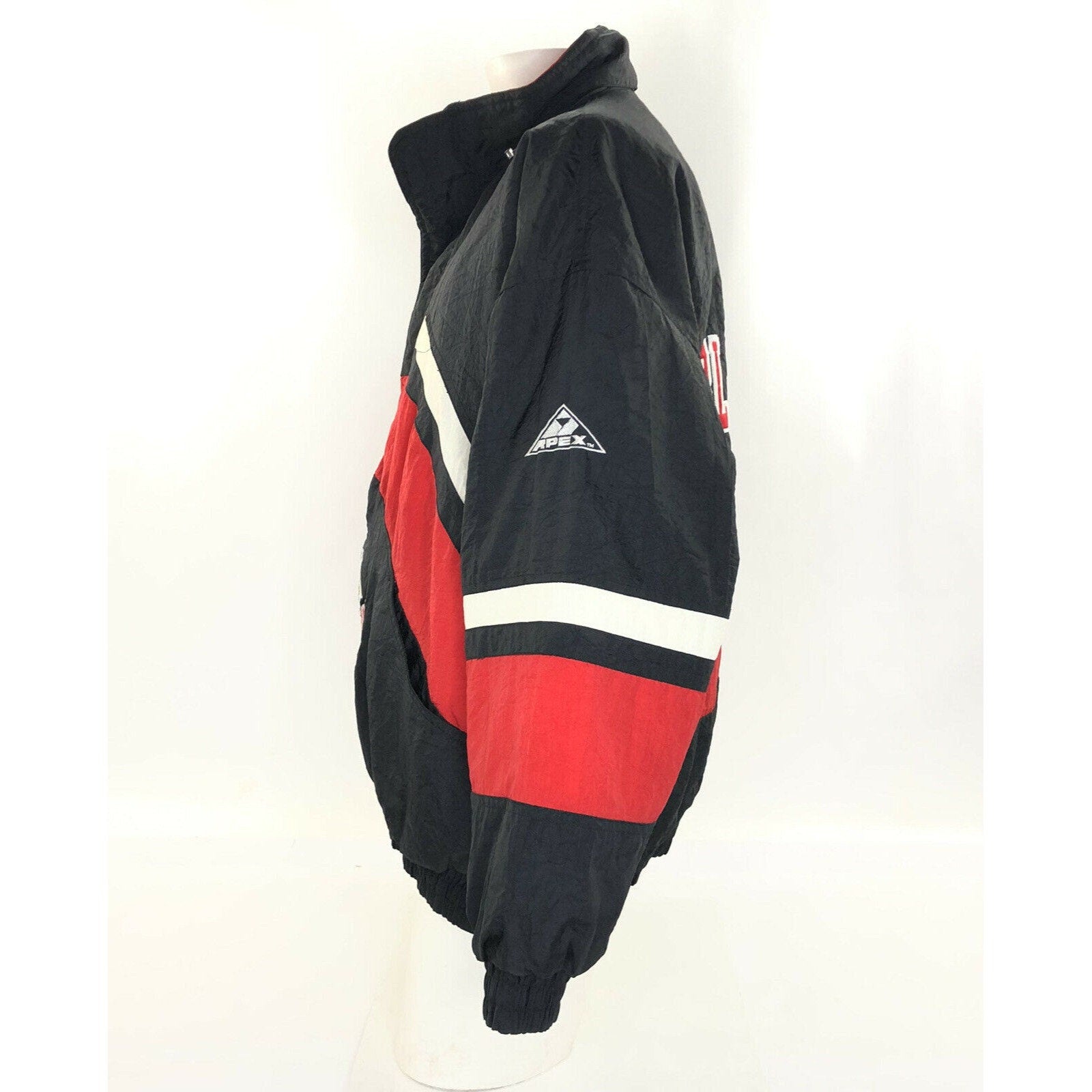 Vintage 80s Blackhawks Chicago Zip Anorak Puffer Jacket