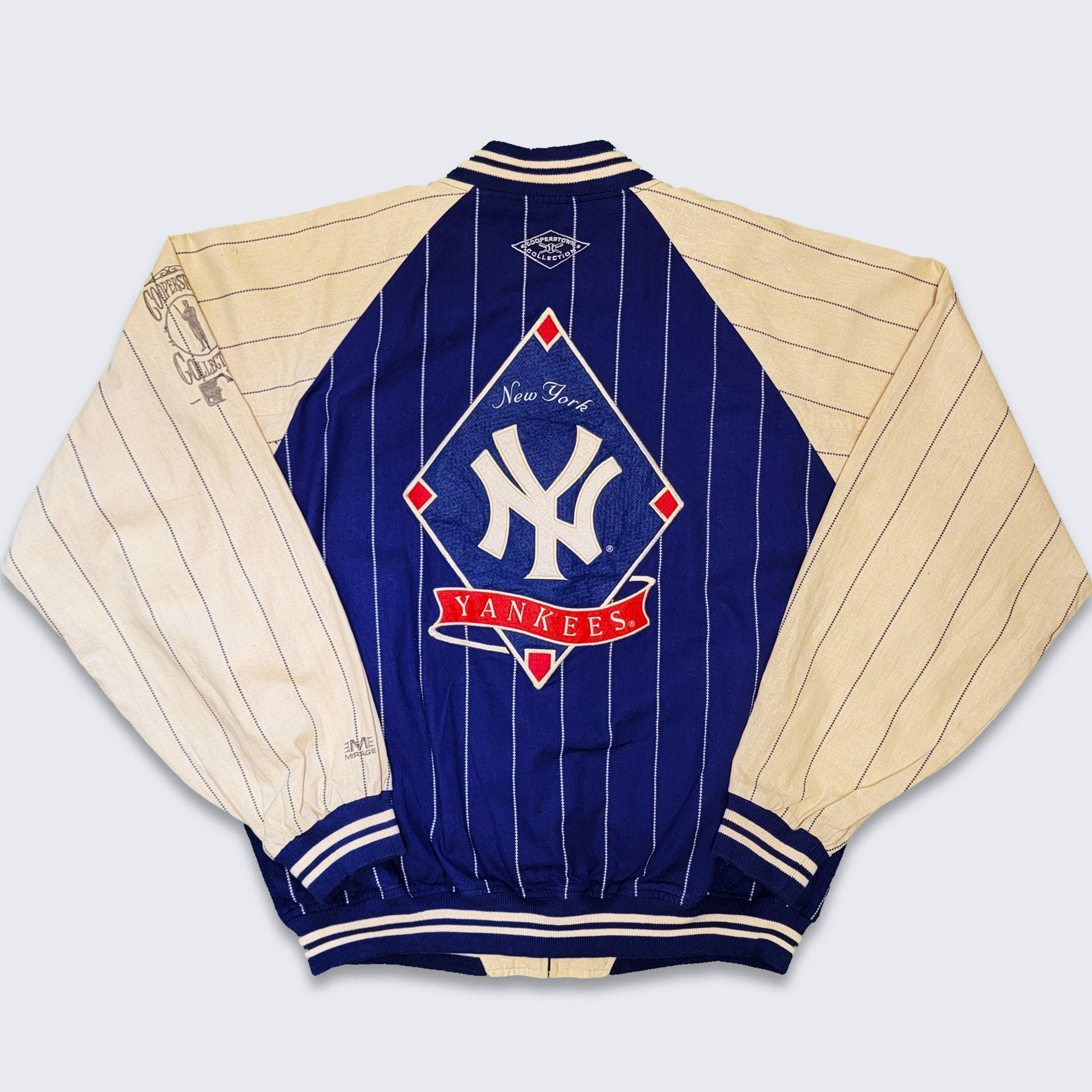 Vintage New York Yankees 90s Cooperstown Collection Jacket Mirage Blue and  Whi