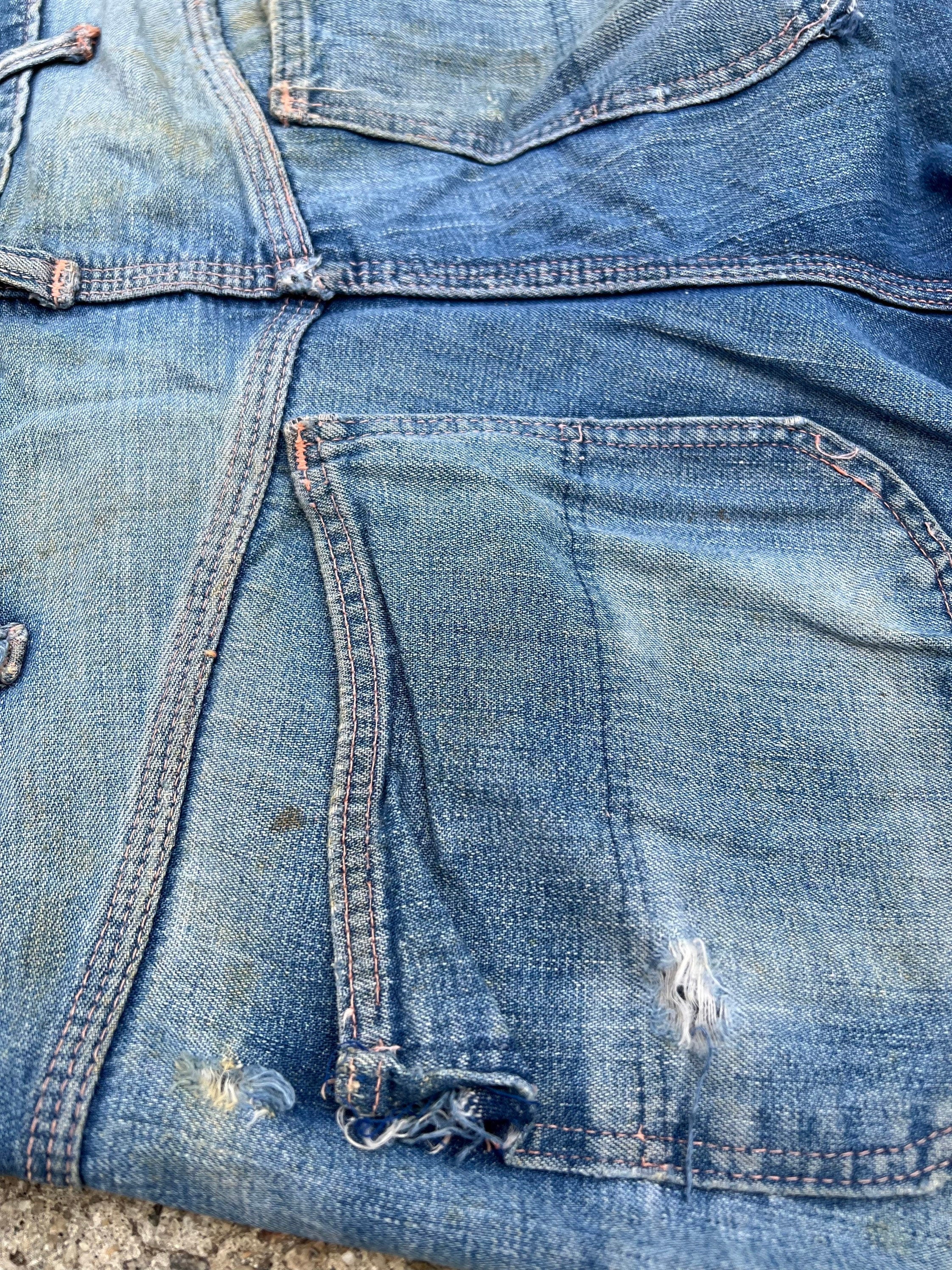 50s Vintage Sanforized Denim Carpenter Jeans Worn Workwear | Shop