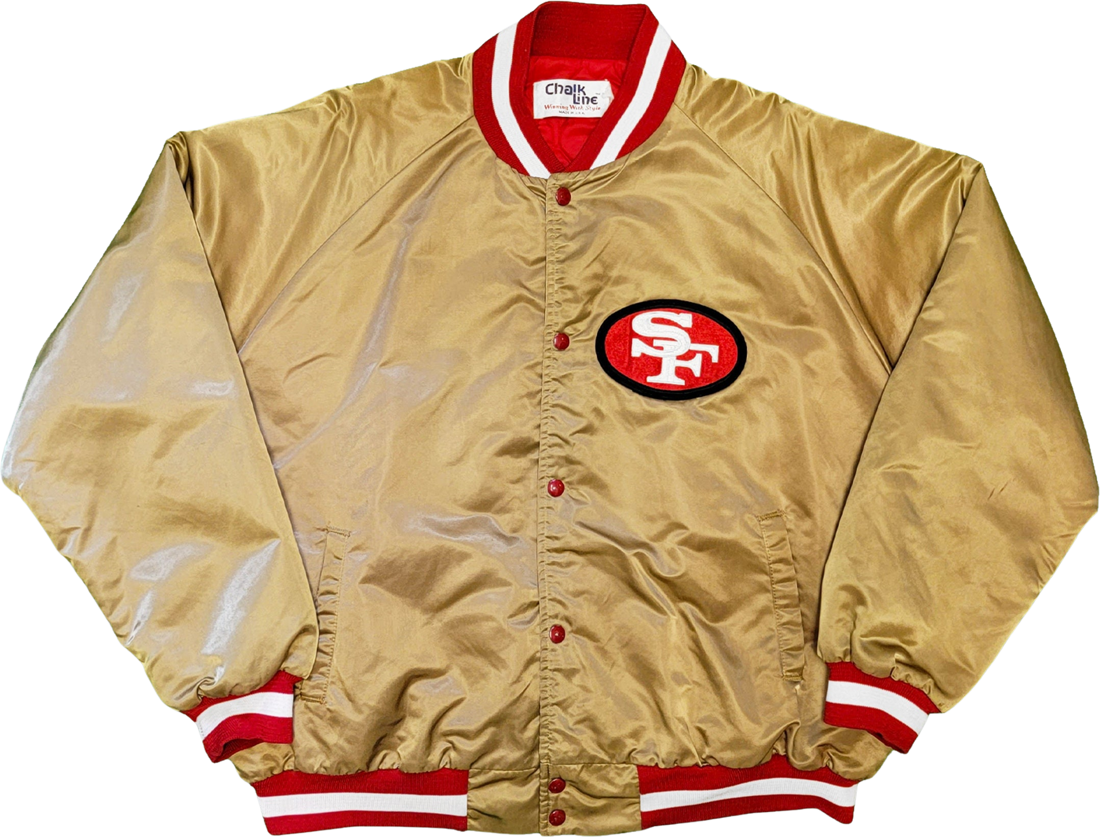 90's San Francisco 49ERS Chalk Line Satin Bomber jacket – Thriller