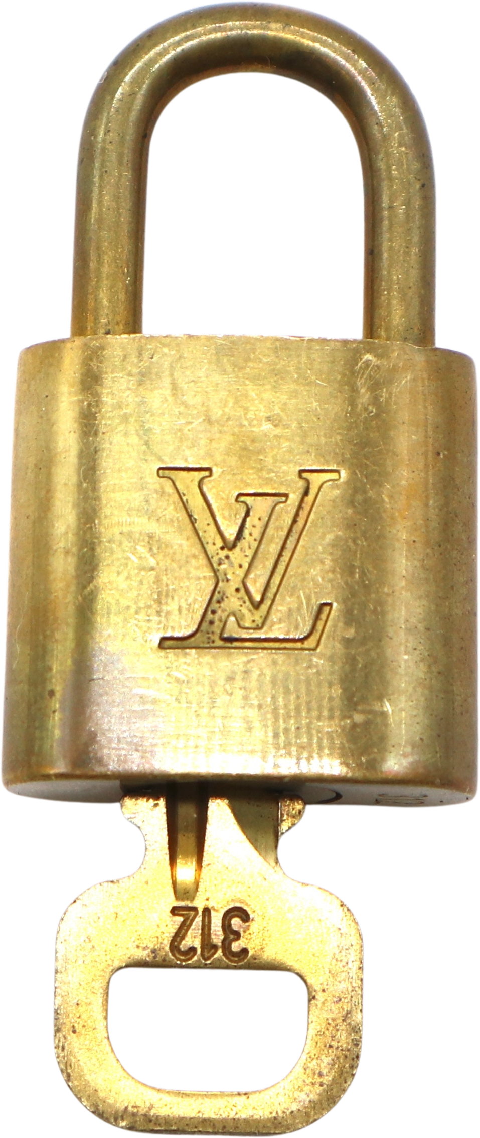 Authentic Louis Vuitton Gold Brass Lock and Key Set 312 