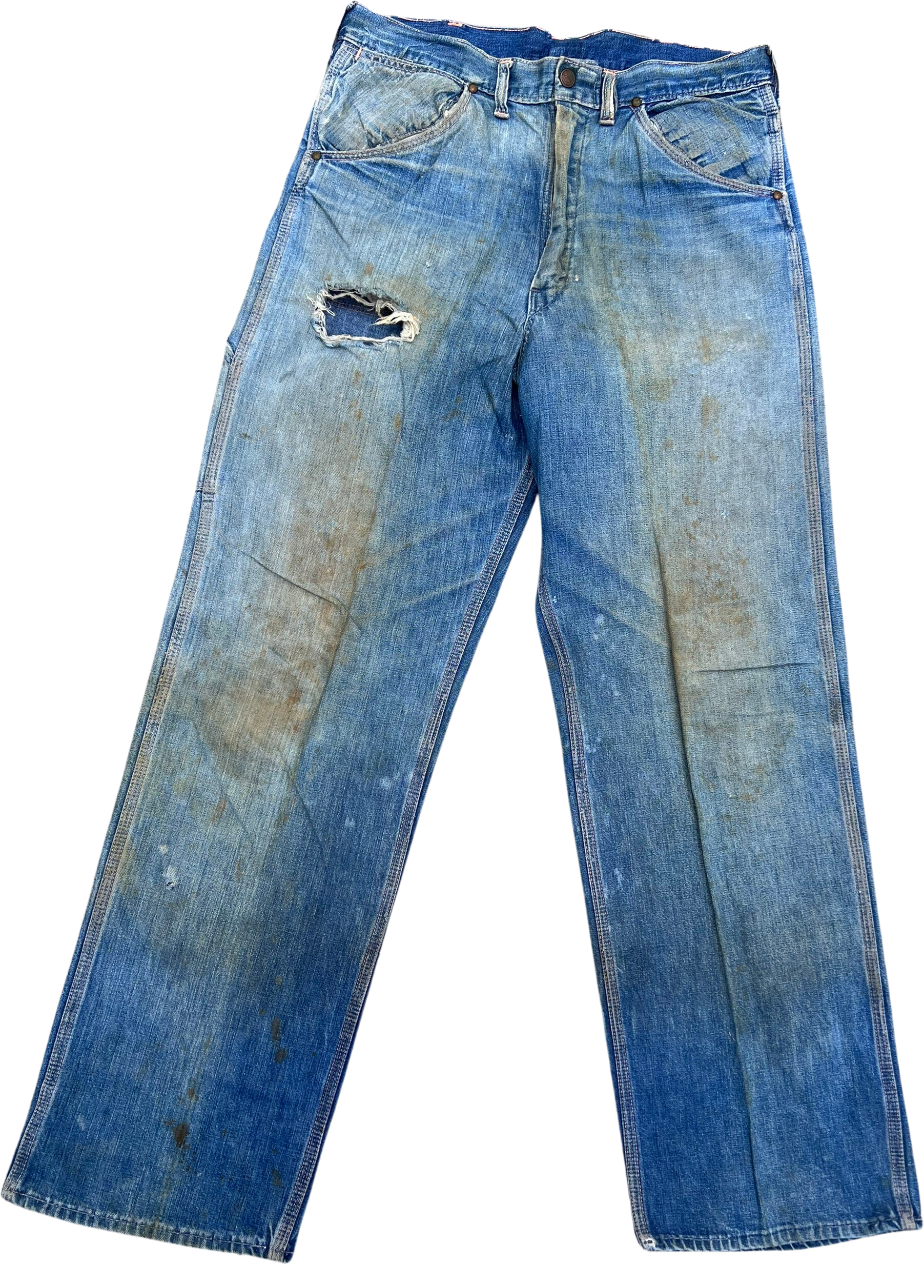 50s Vintage Sanforized Denim Carpenter Jeans Worn Workwear | Shop