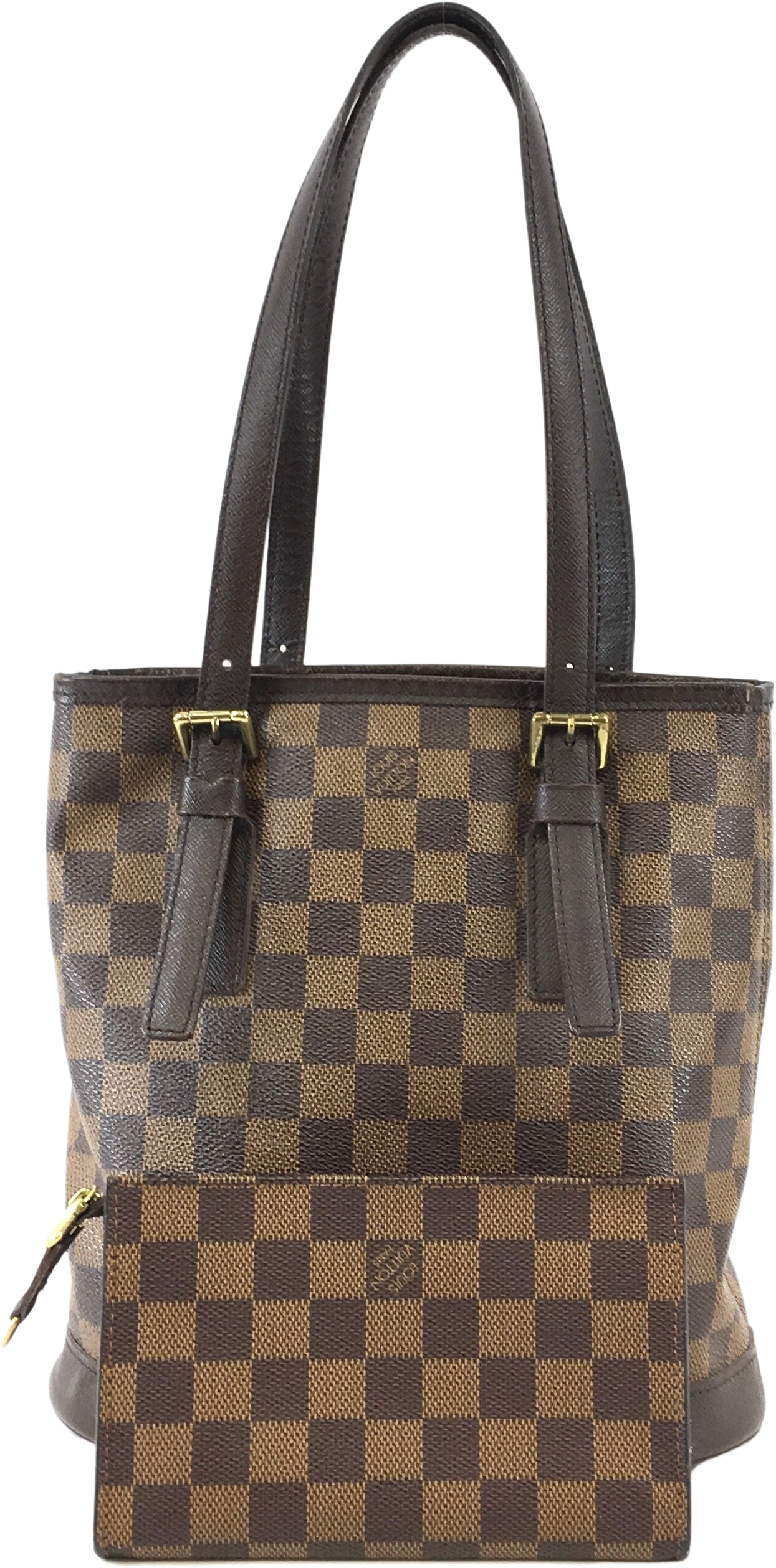 Louis Vuitton Damier Ebene Marais Bucket Pochette - Brown Mini Bags,  Handbags - LOU524397