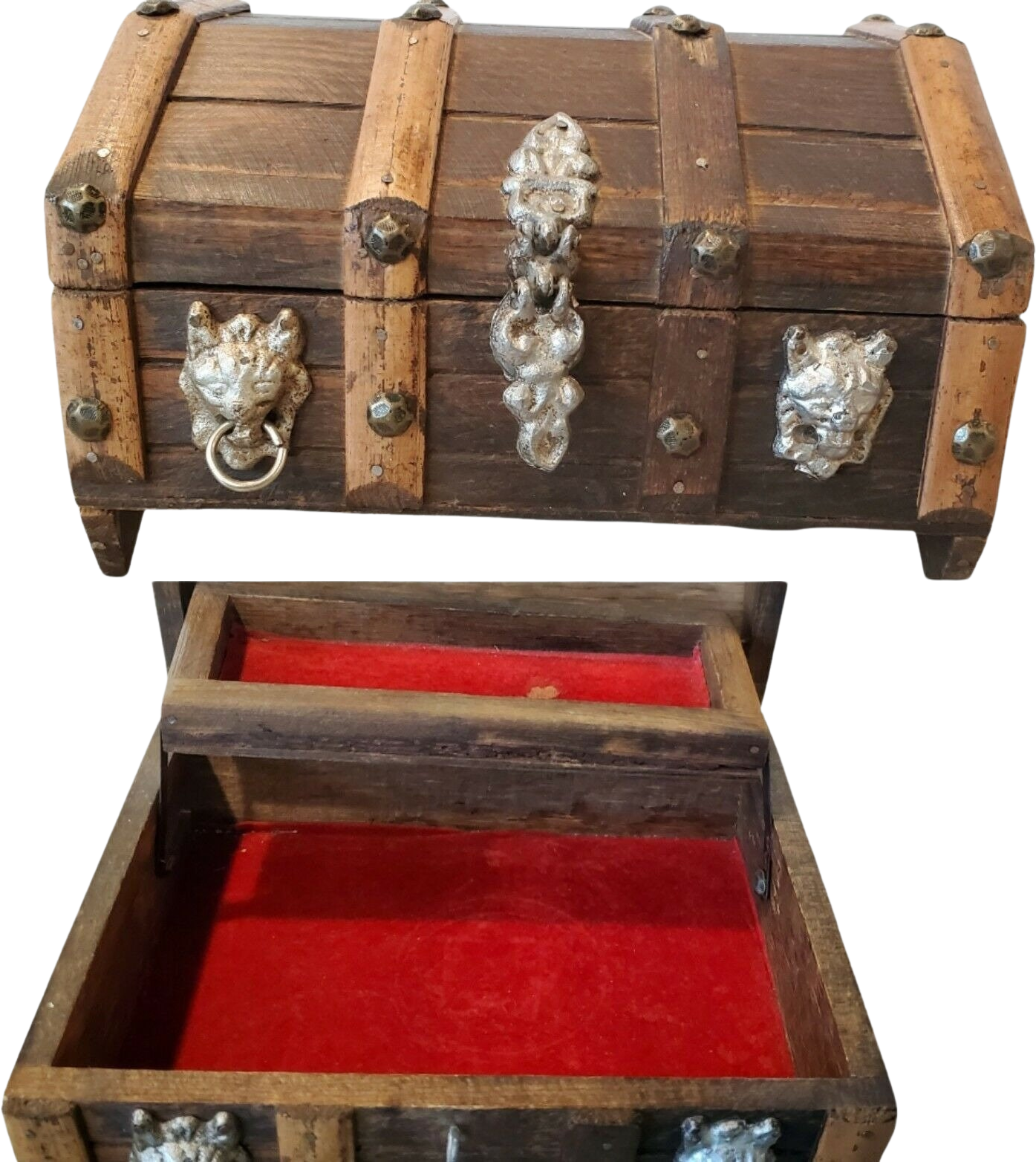 Horseshoe Trunk Style Jewelry Box Trunk Style Vintage Men's Horseshoe Trunk  Jewelry Box