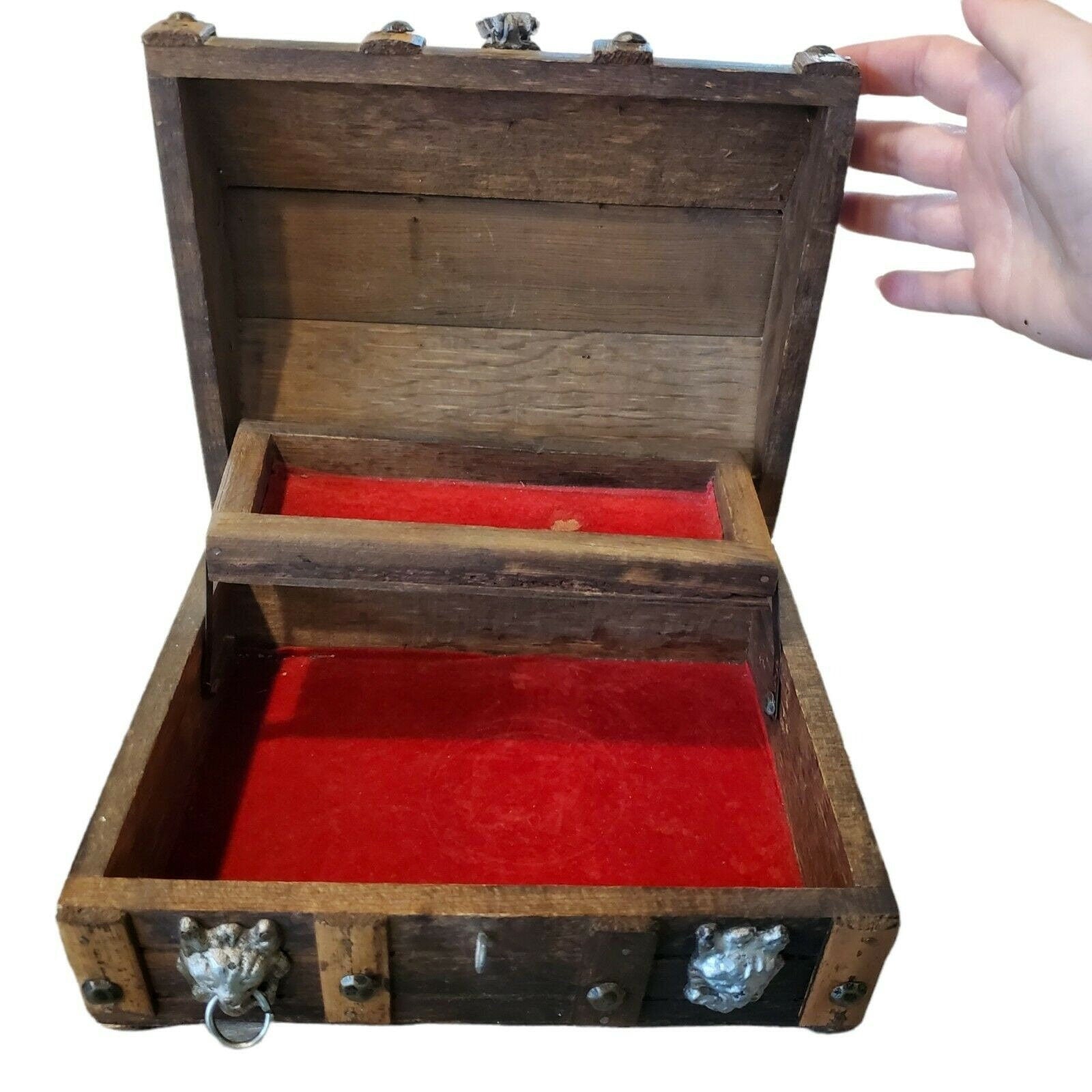 Wooden Treasure Chest Jewelry Box No Lining, Mens Jewelry Box Humpback Chest  Pirate Chest