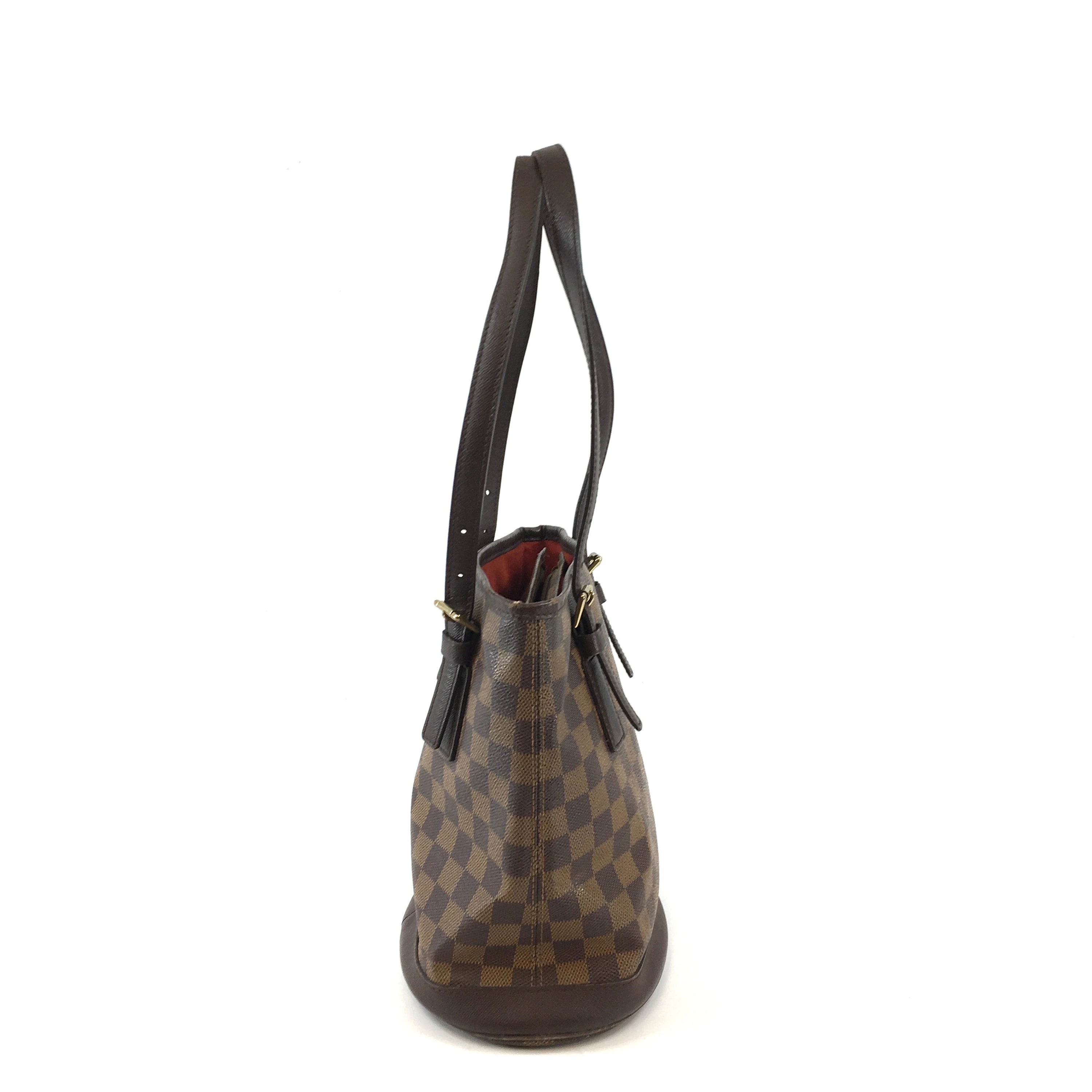 Louis Vuitton Damier Ebene Marais Bucket Bag w/ Accessory Pochette