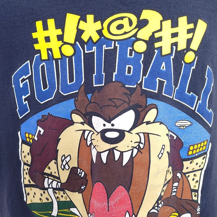 Vintage Nfl New York Jets Looney Tunes Taz Shirt - High-Quality