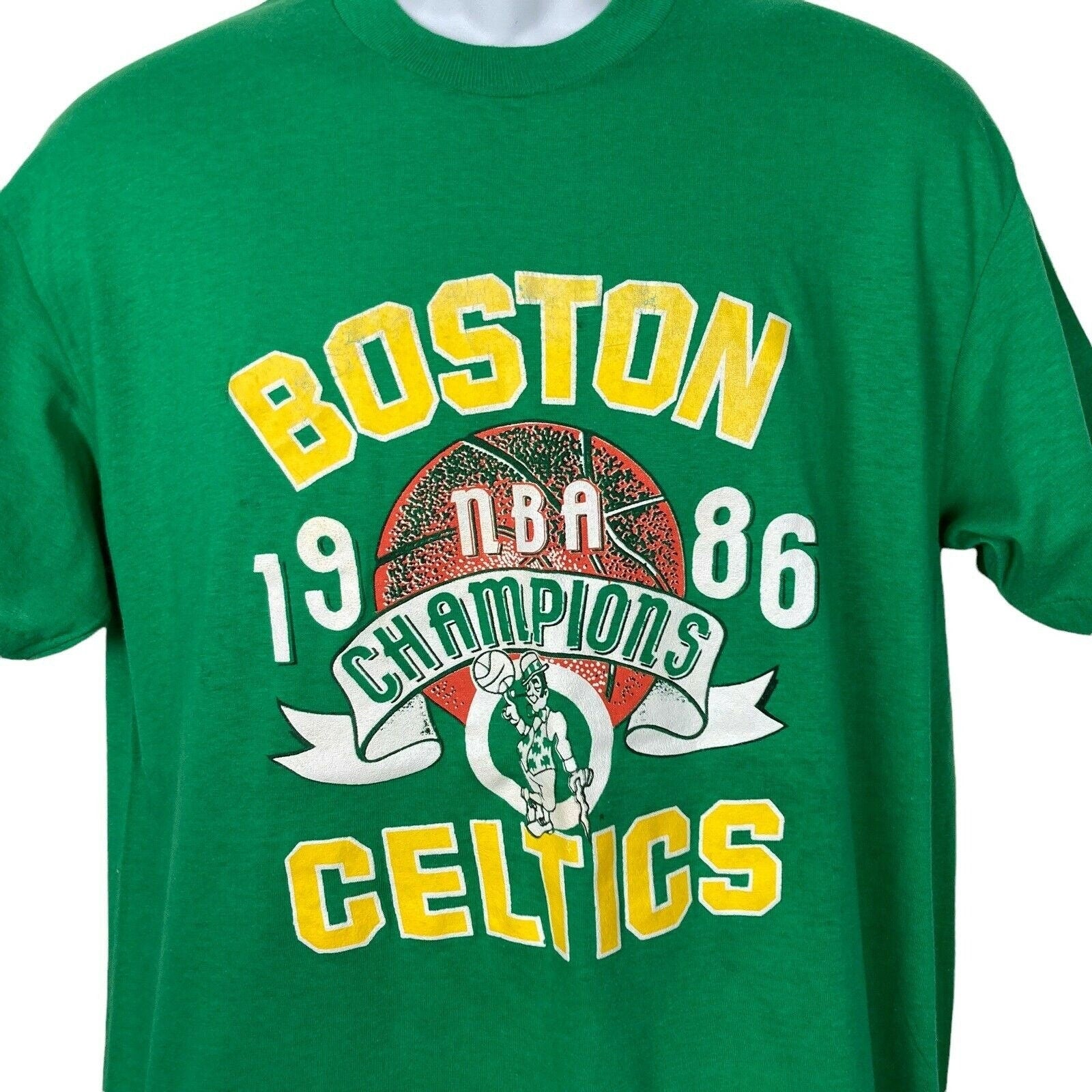 Vintage 1986 Boston Celtics T-Shirt NBA World Champions XL