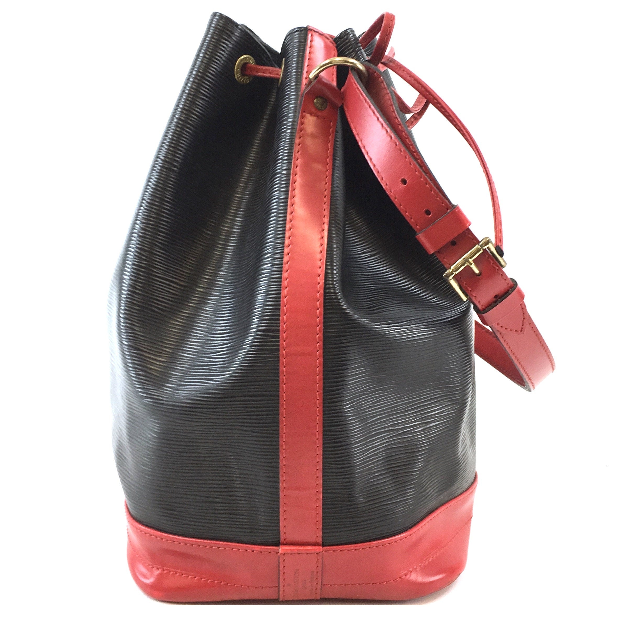 Louis Vuitton Brown Monogram Red Neonoe Bucket Bag Shoulder Tote – Gaby's  Bags