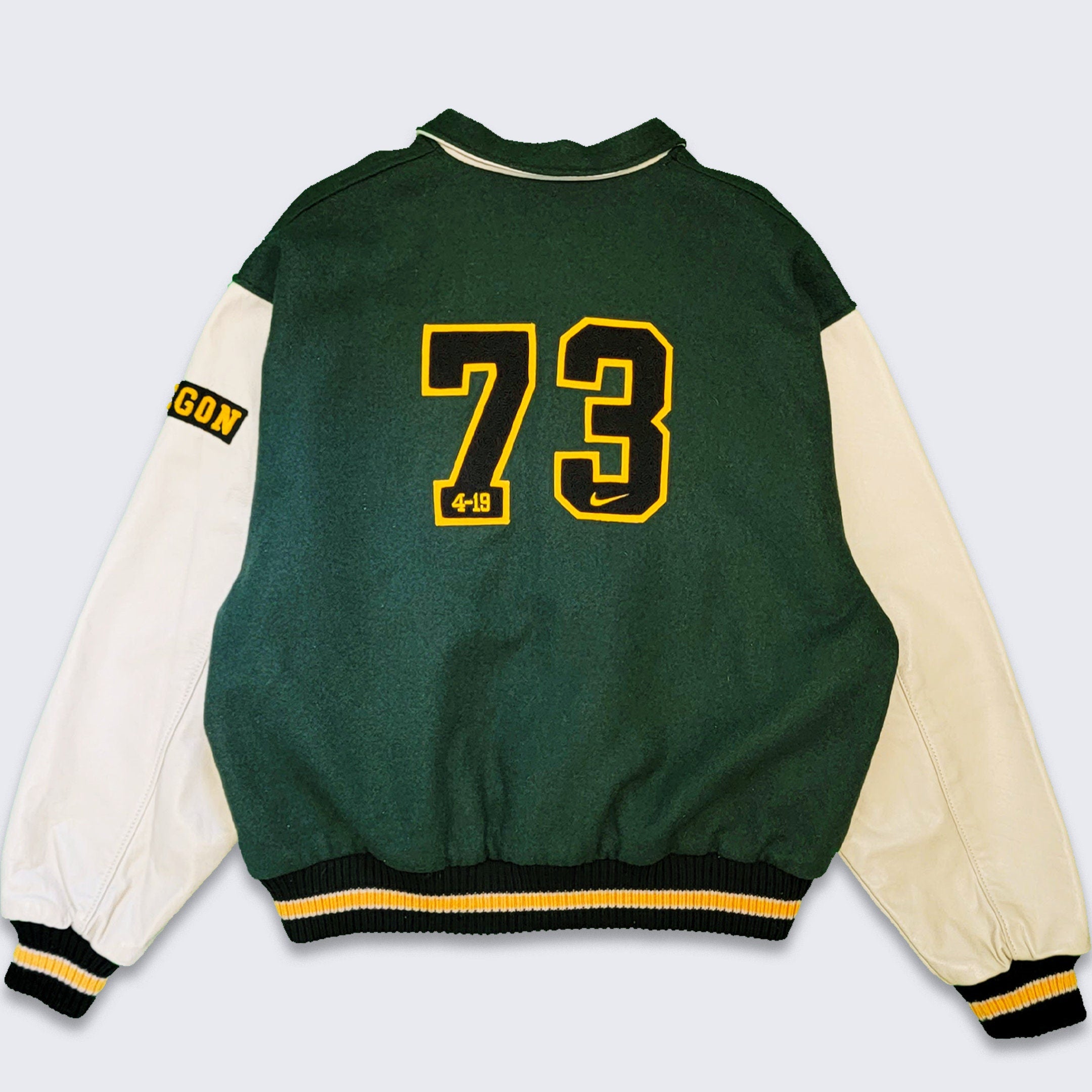 Vintage 1990's Oregon Ducks CHALK LINE Satin Jacket Sz. XL